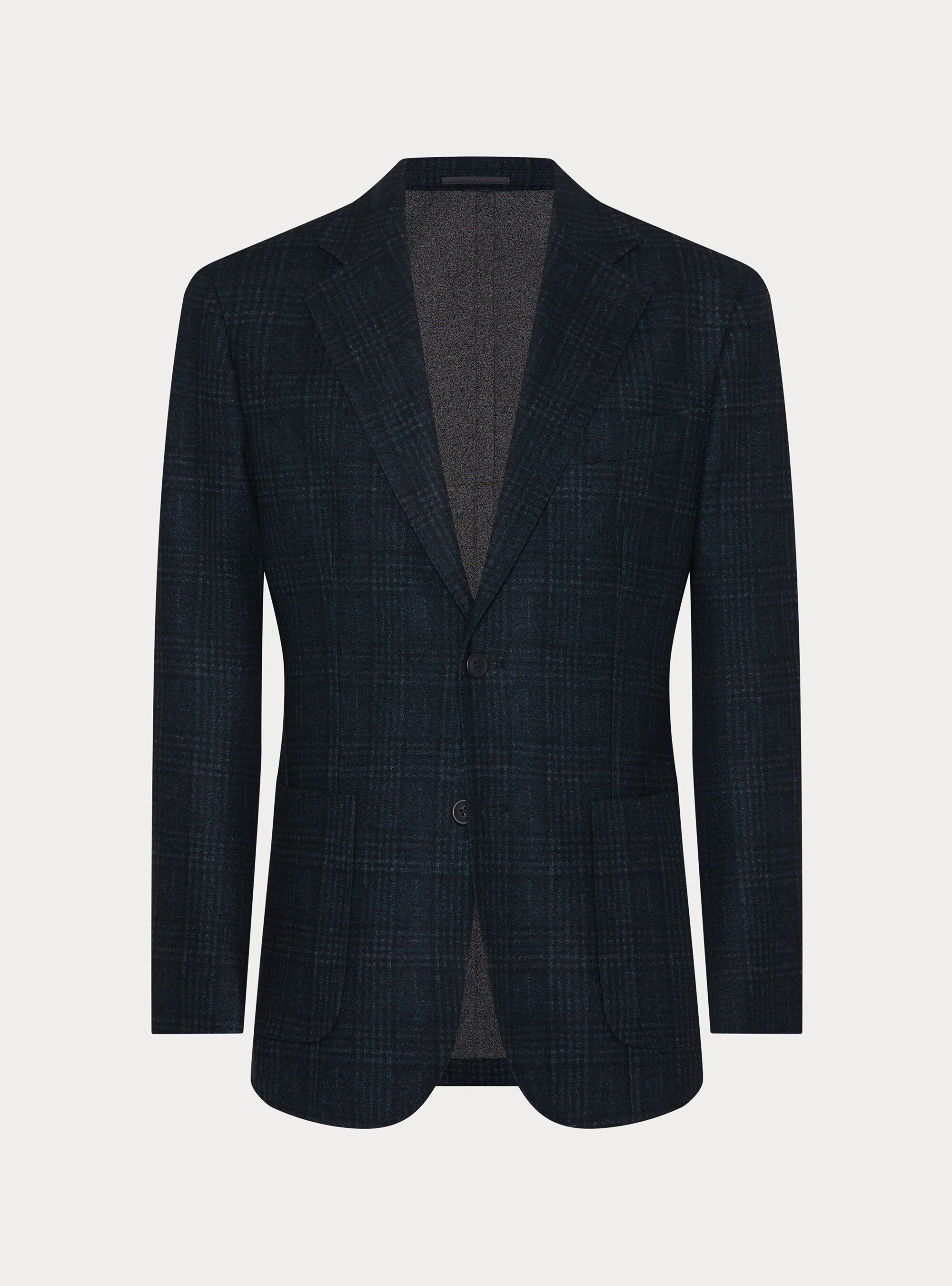 Single-Breasted Printed Jersey Blazer, NAVY BLUE