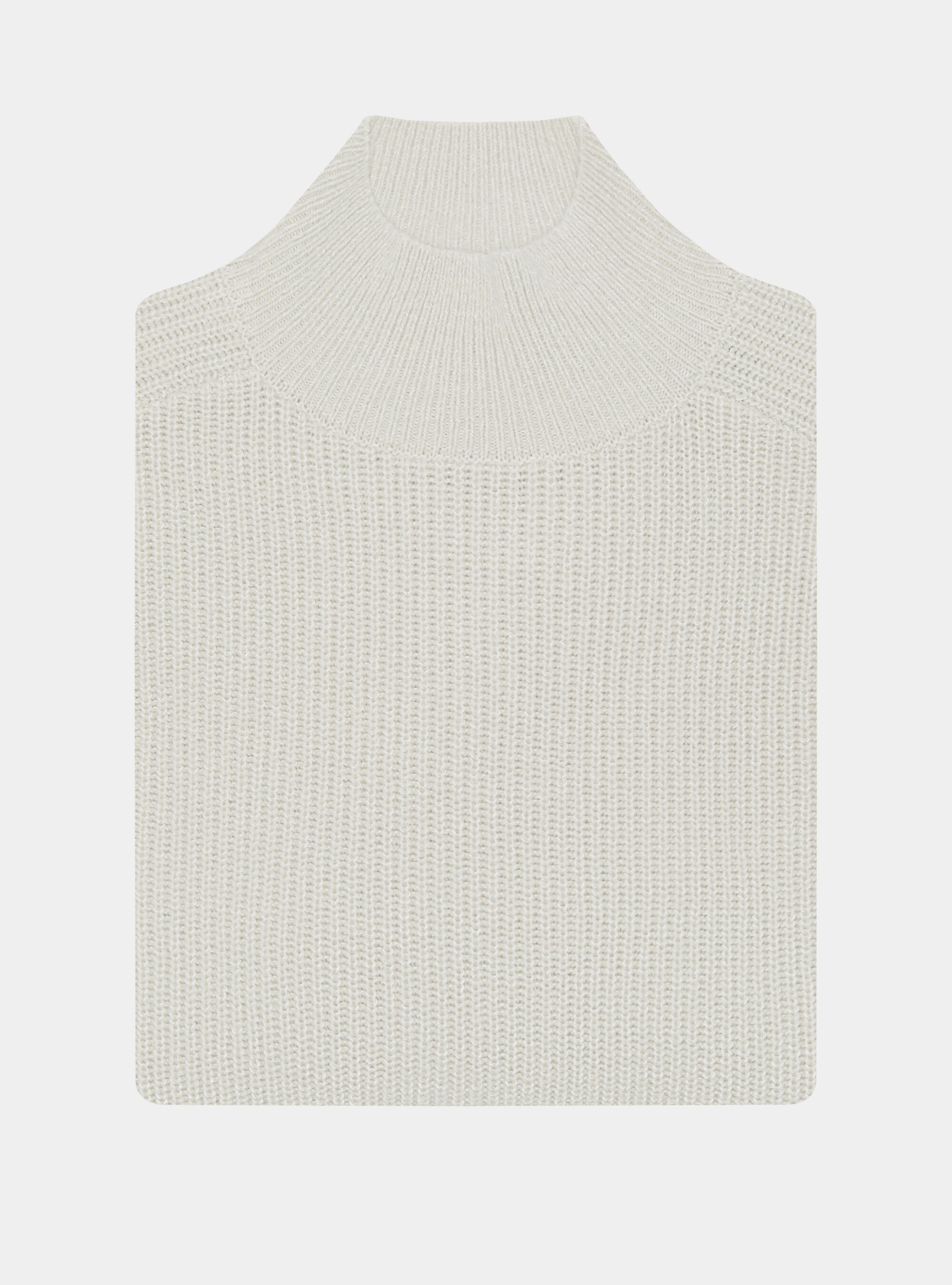 Rippstrickpullover aus Wollmischung, ECRU 0560C