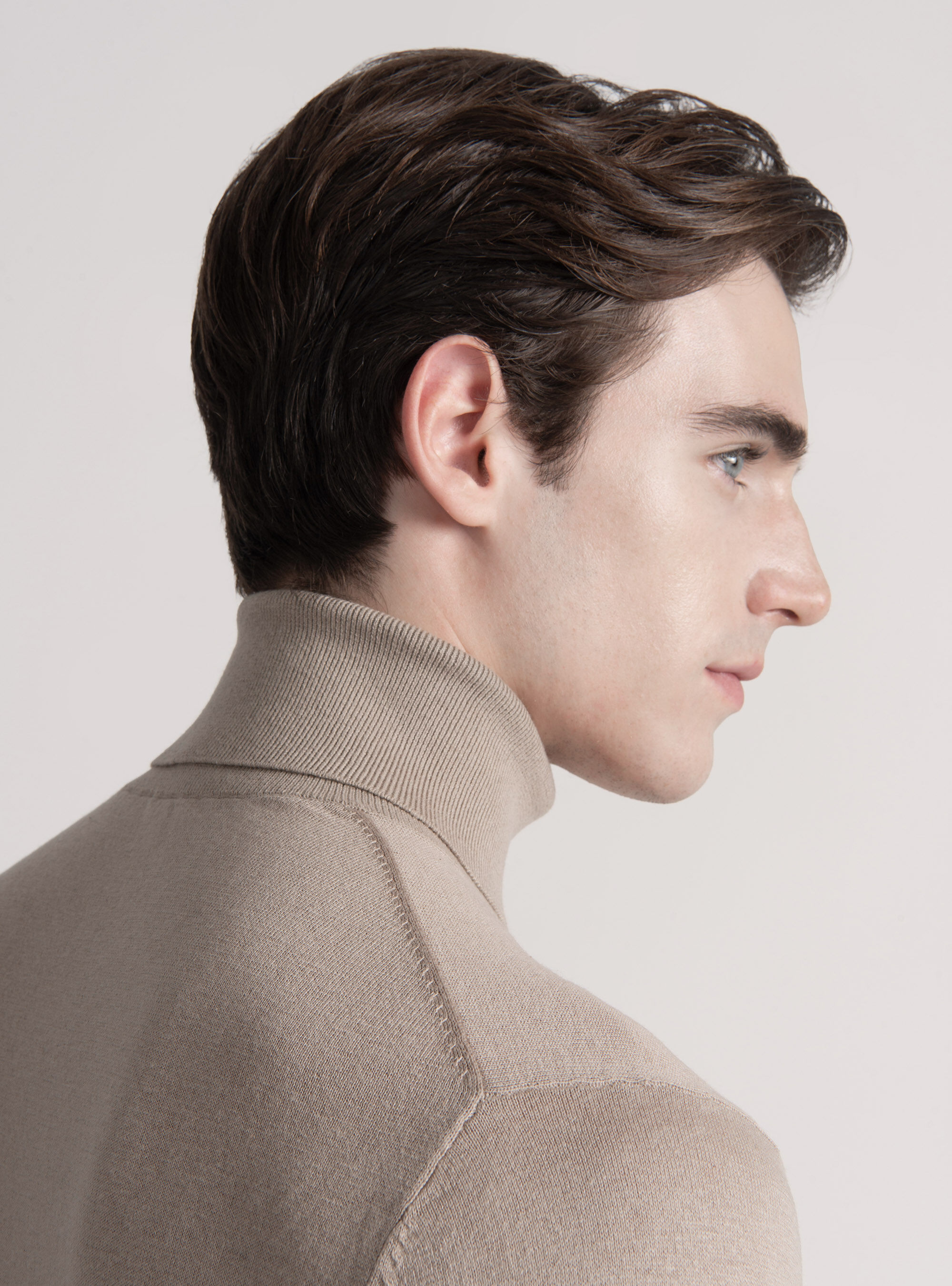 Dolcevita in cotone seta e cashmere, SABBIA