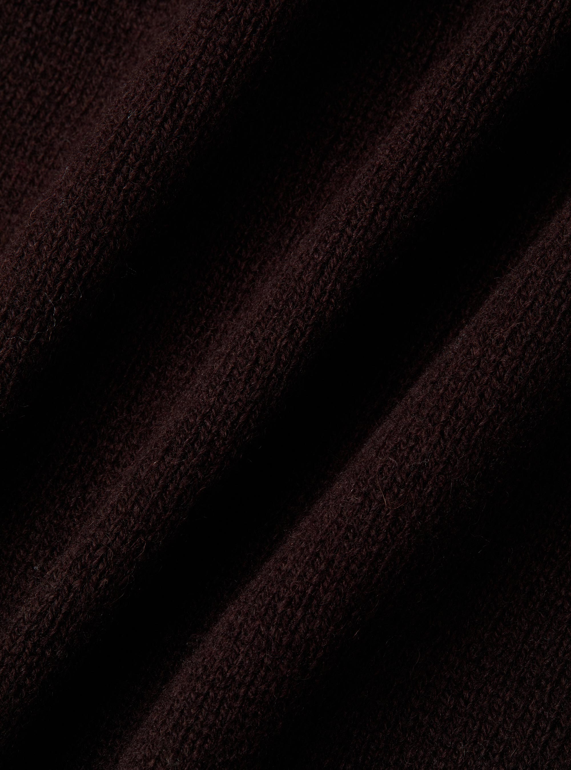 Shetland wool knitted cardigan, BROWN