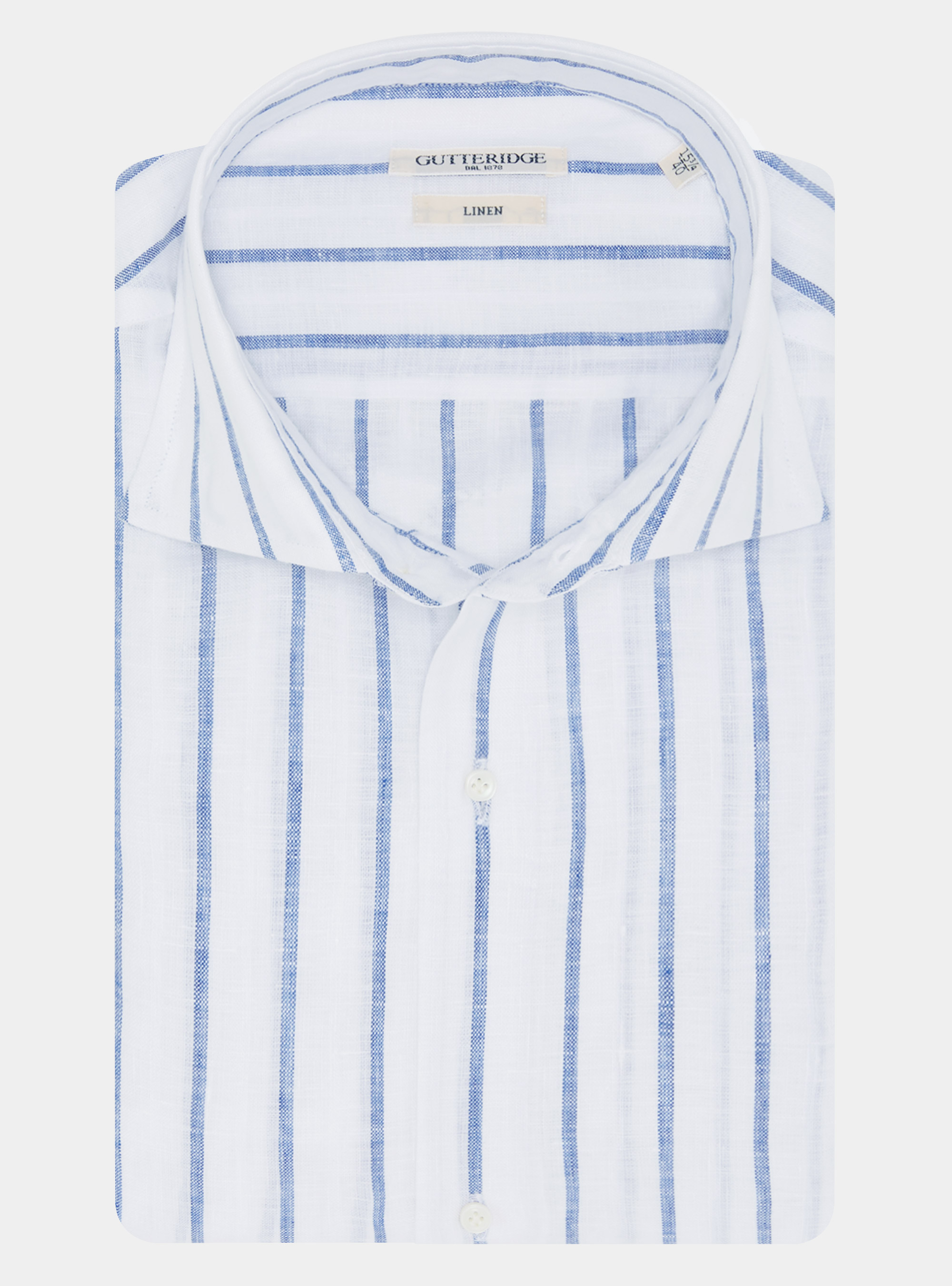 Linen blend striped shirt, BLUE