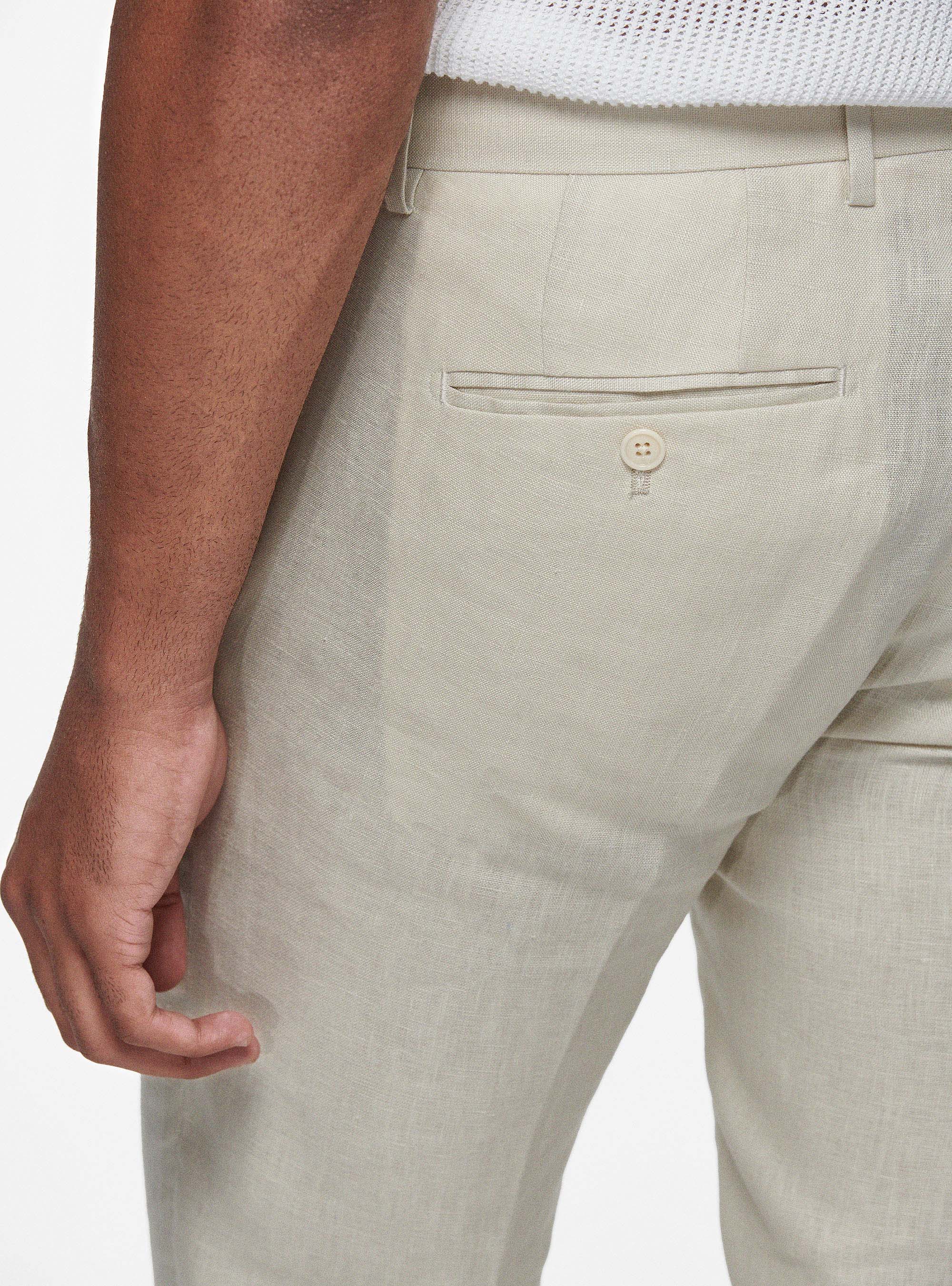 Pantaloni in puro lino, ECRU