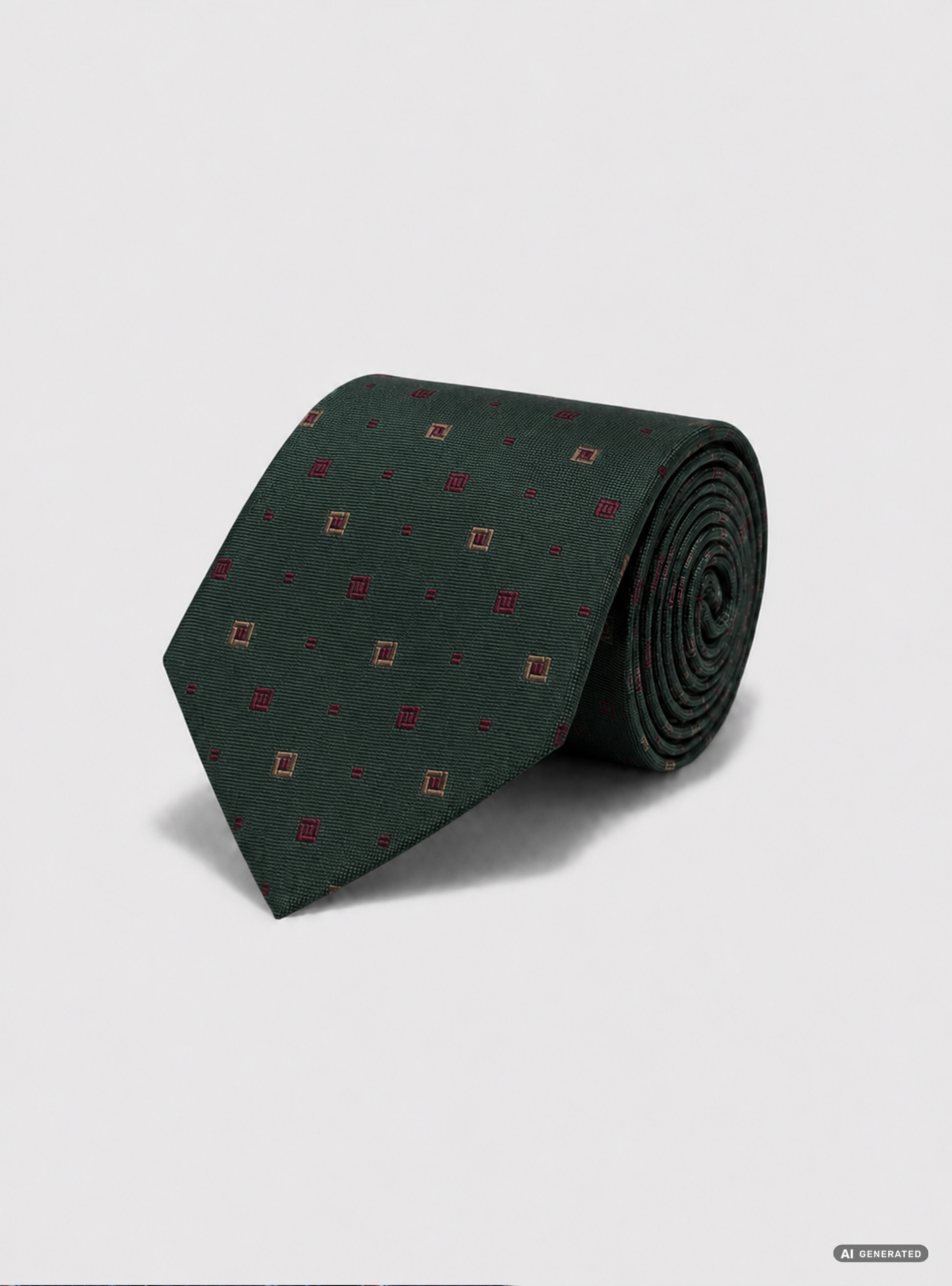 Cravate en soie jacquard &agrave; micro motif, VERT