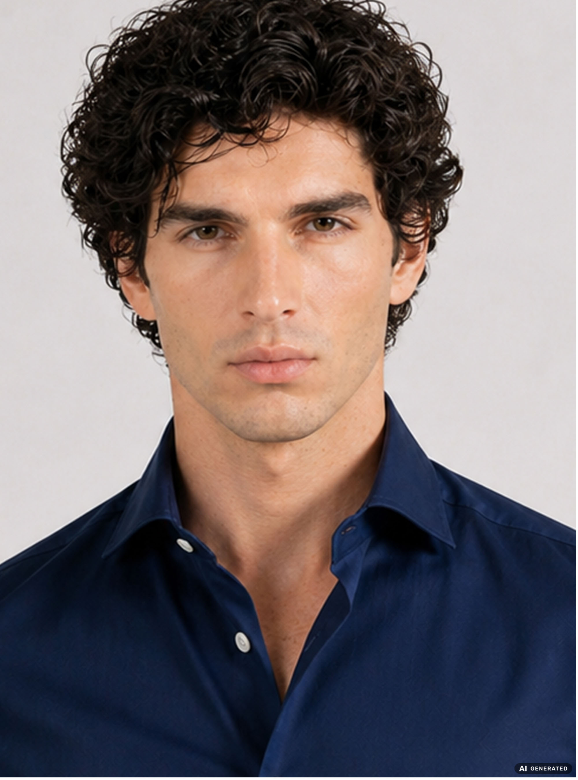 Camicia in cotone twill, BLU NAVY