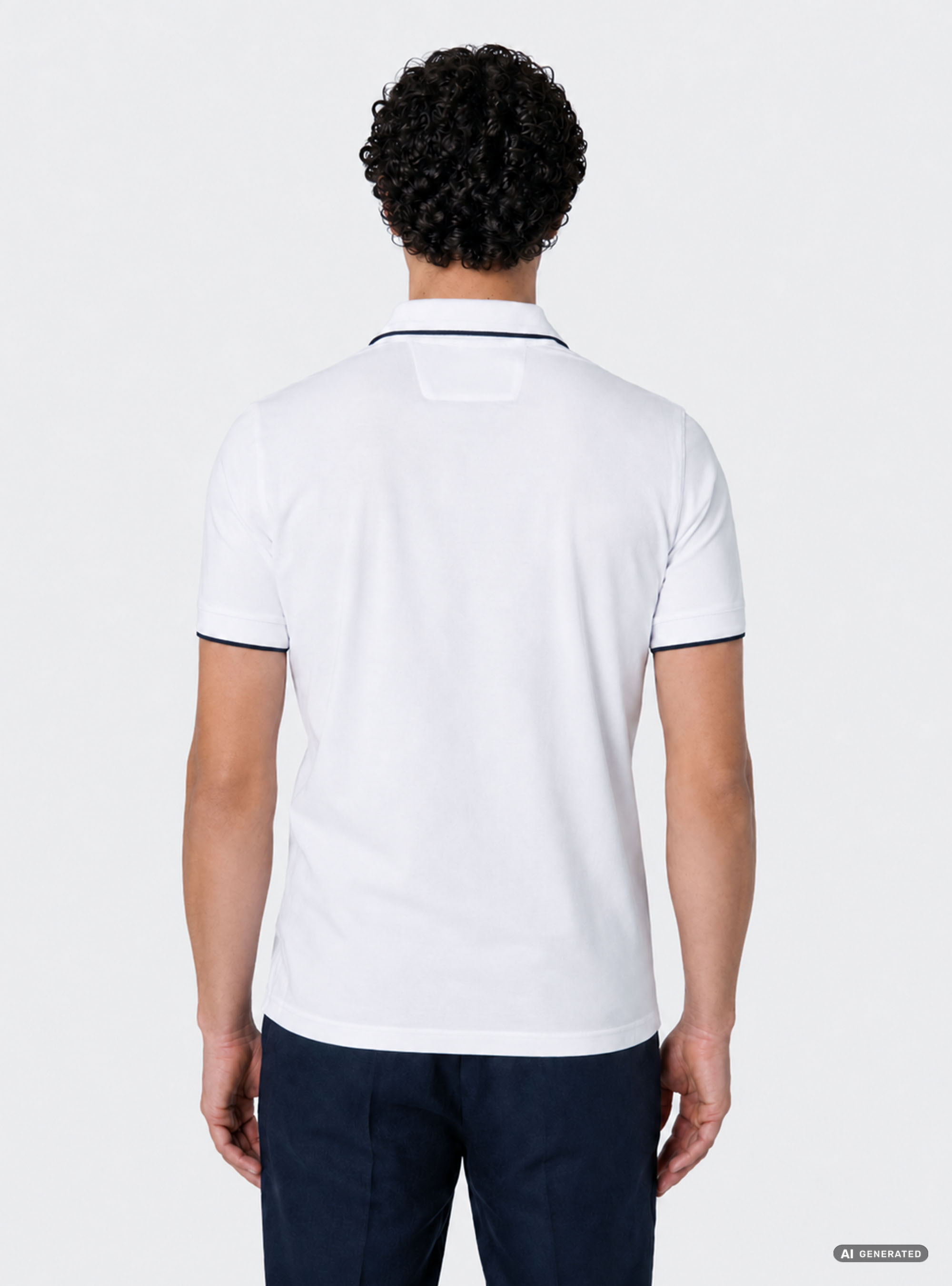 Polo GT01 de piqu&eacute; el&aacute;stico sin botones, BLANCO