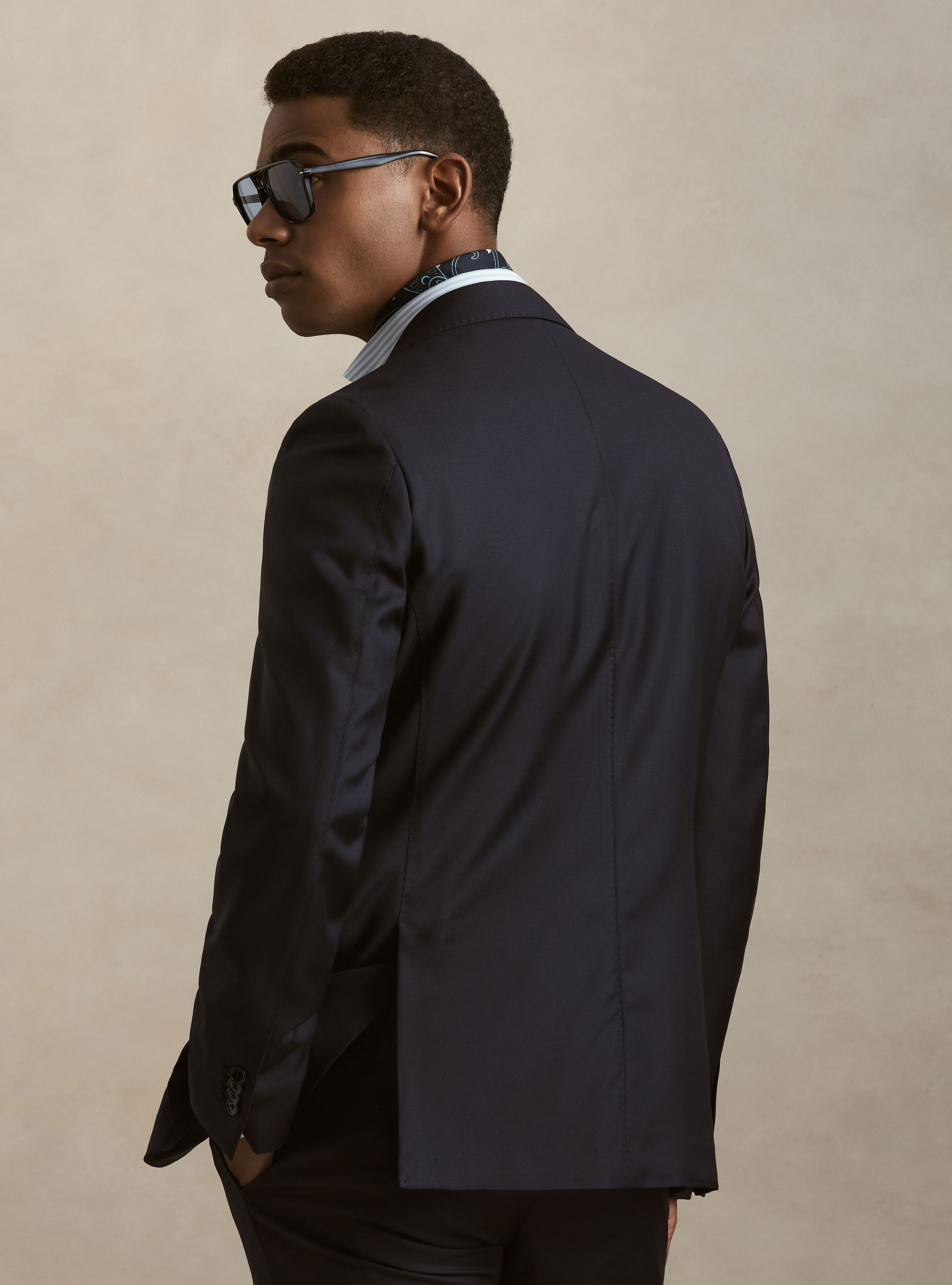 Pure wool suit blazer by Vitale Barberis Canonico, NAVY BLUE