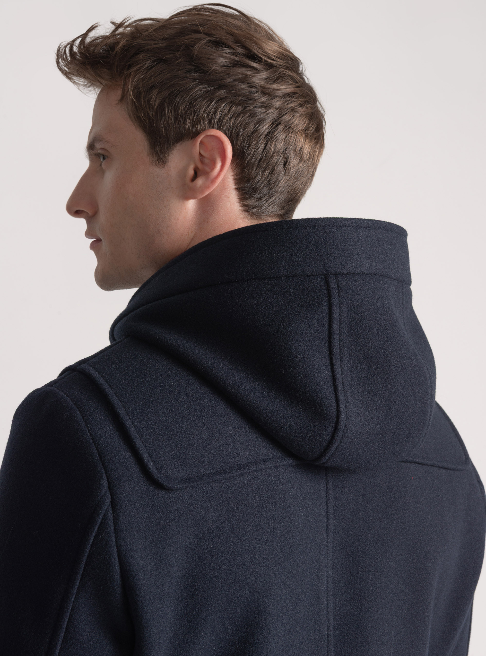 Basic wool-blend Montgomery, NAVY BLUE