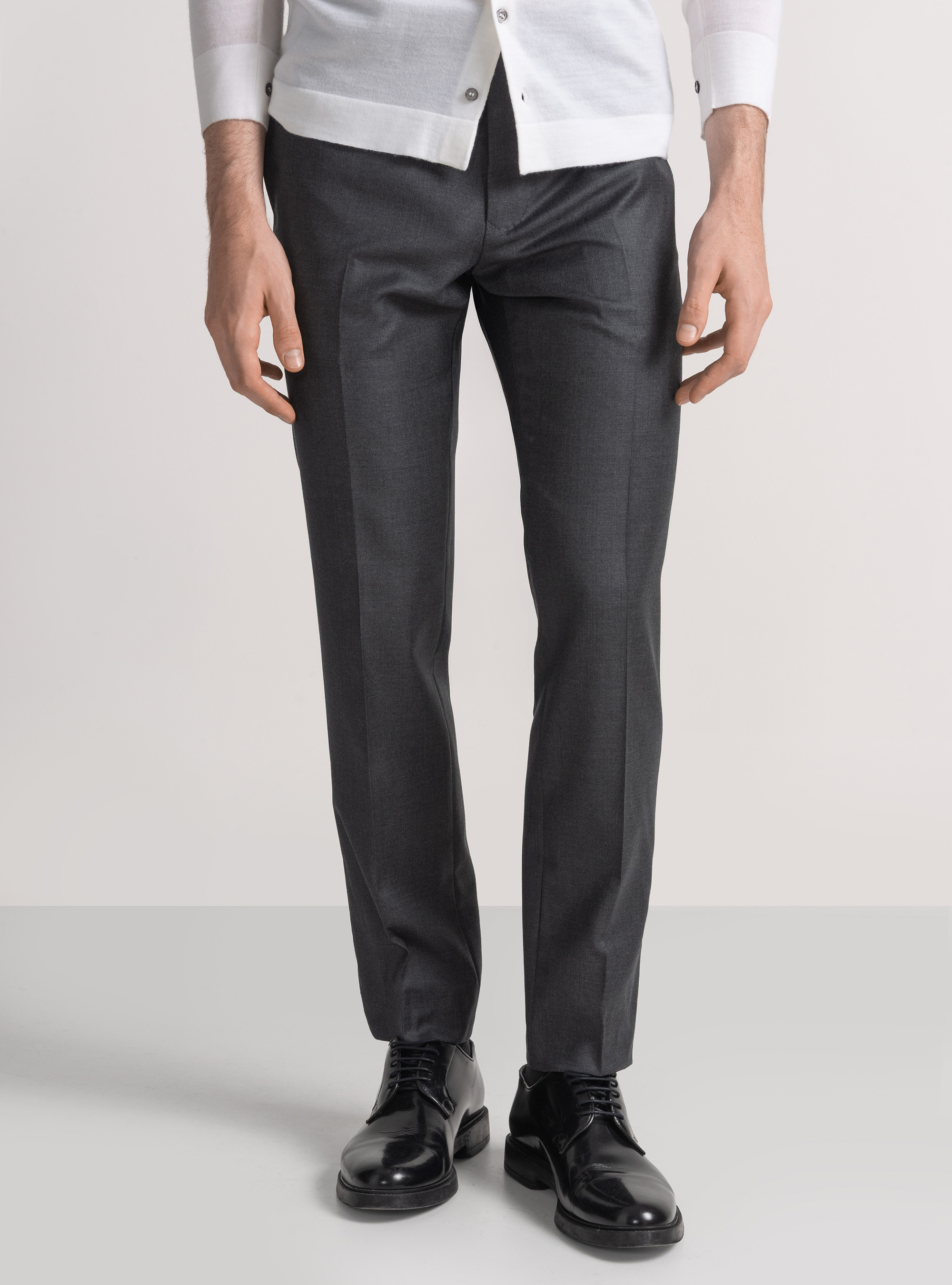 Pure wool suit trousers Vitale Barberis Canonico, ASPHALT GREY