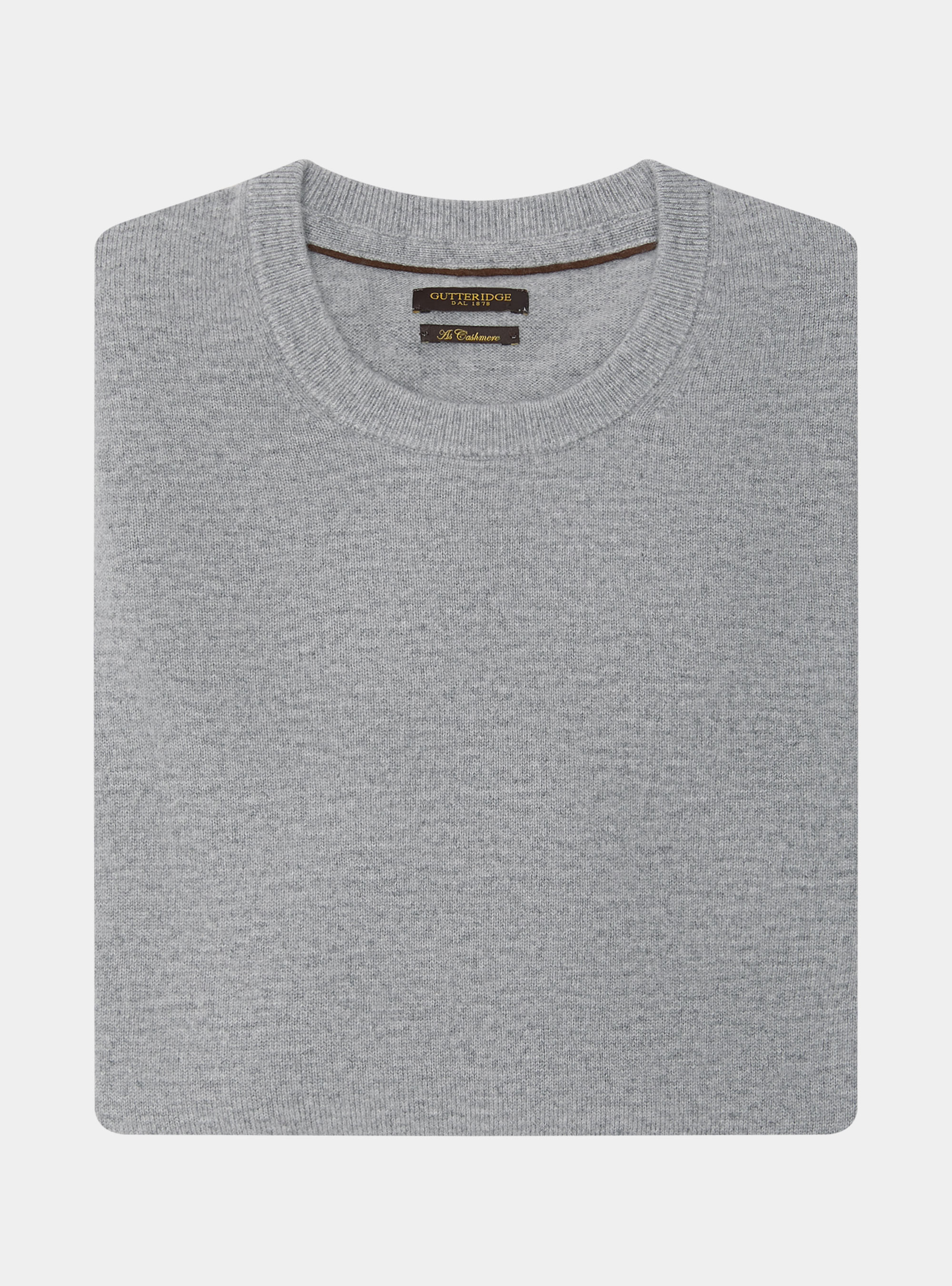 Maglia girocollo in lambswool e cashmere, GRIGIO MELANGE 0151C