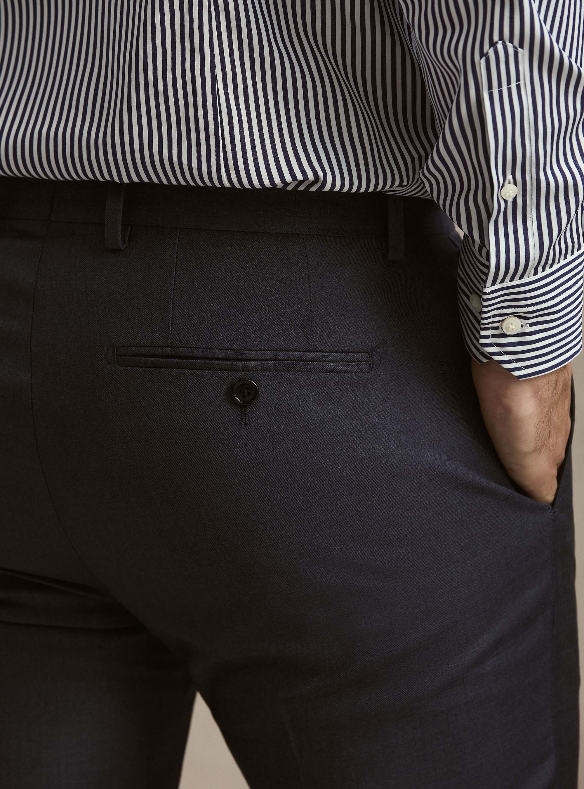 Pantalon de costume en pure laine Vitale Barberis Canonico, ENCRE