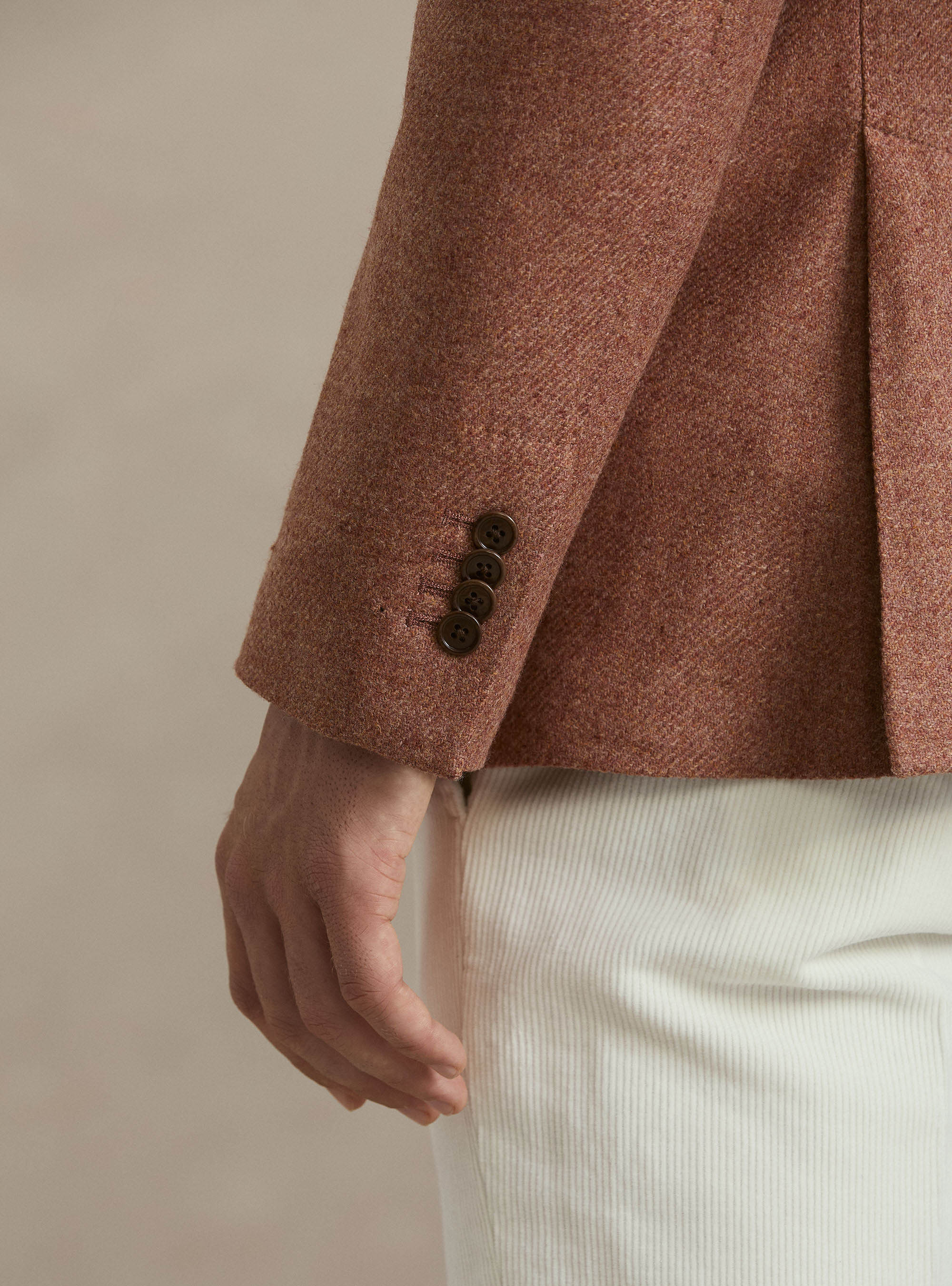 Wool and Cashmere Blazer Lanificio di Pray, 0441C ROSA SCURO