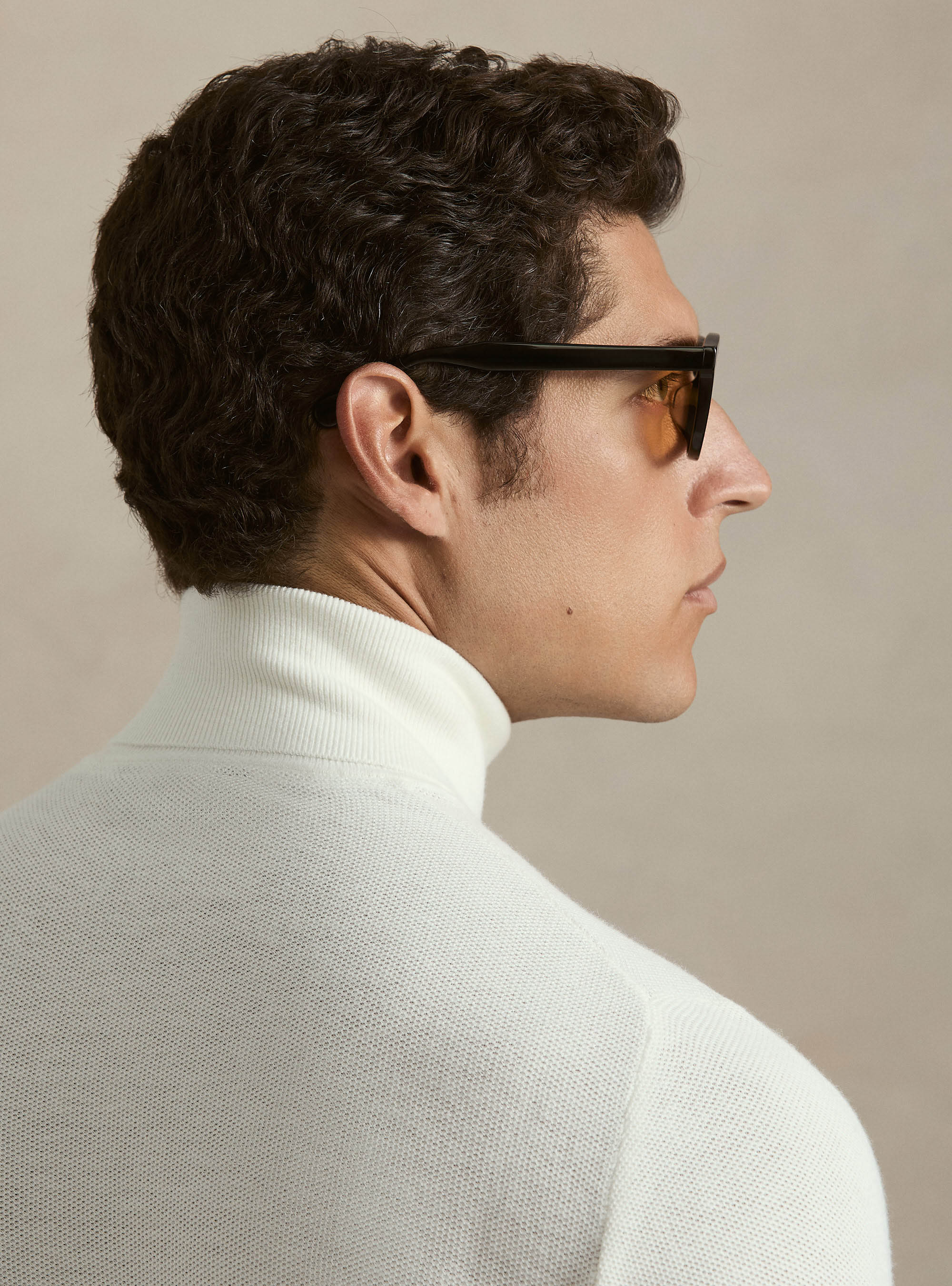Waffelstrick-Rollkragenpullover, BIANCO 0099C