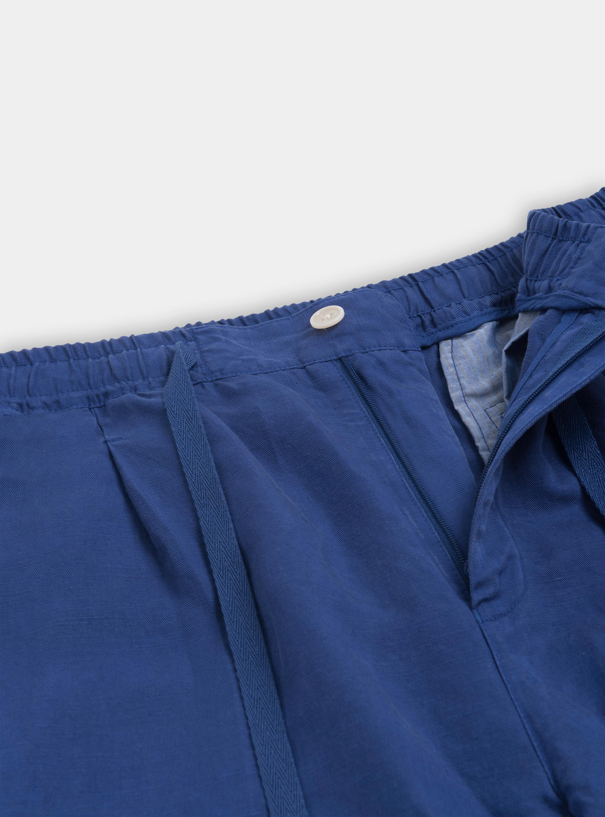 Garment-dyed bermuda shorts with drawstrings, BLUE