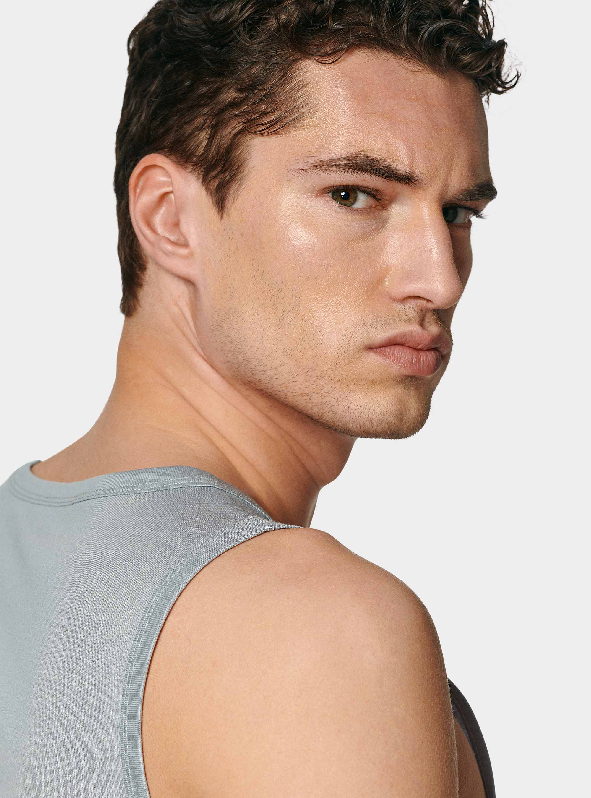 Cotton thread tank top, GREY