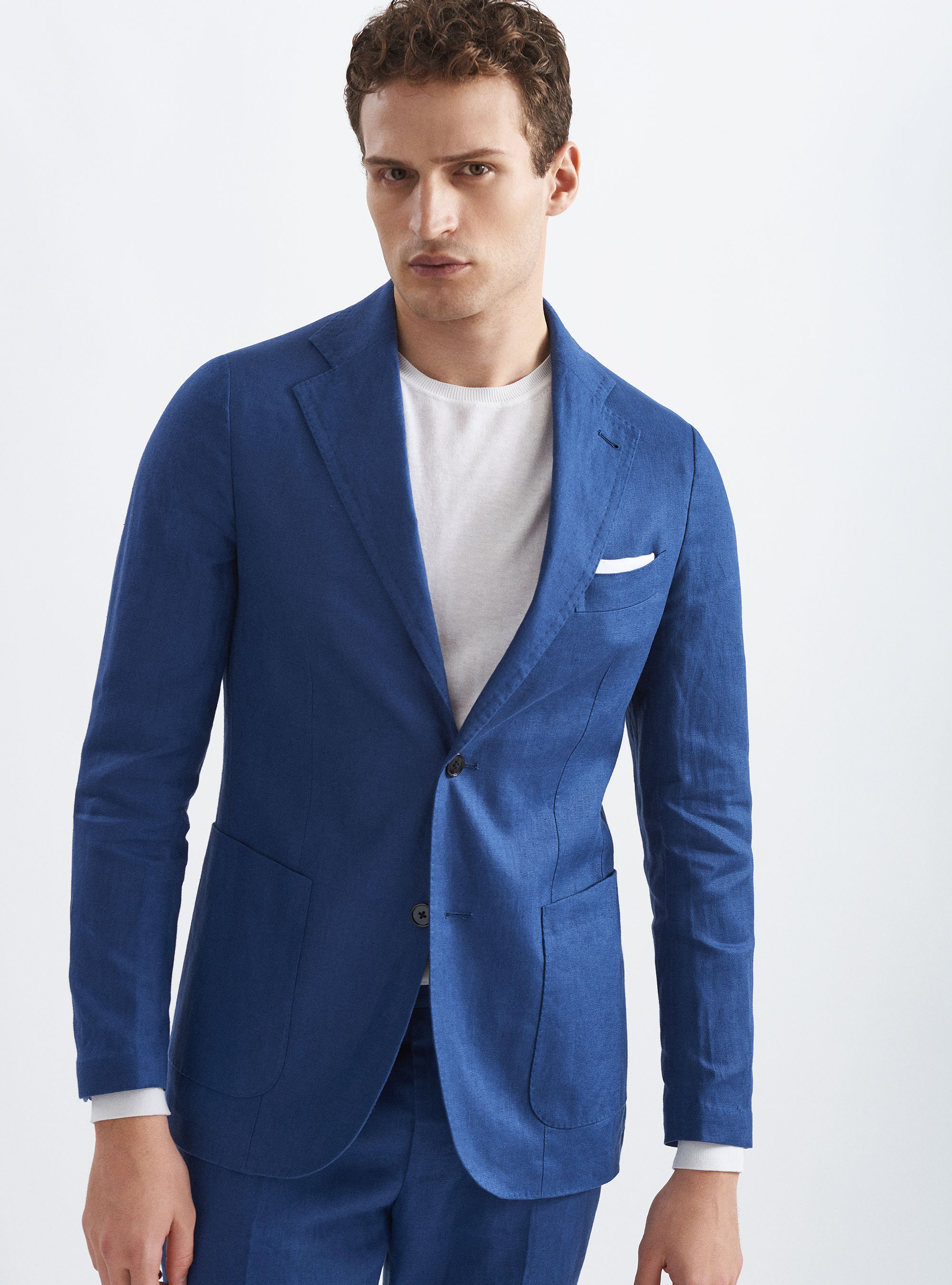 Giacca per abito in puro lino, BLU