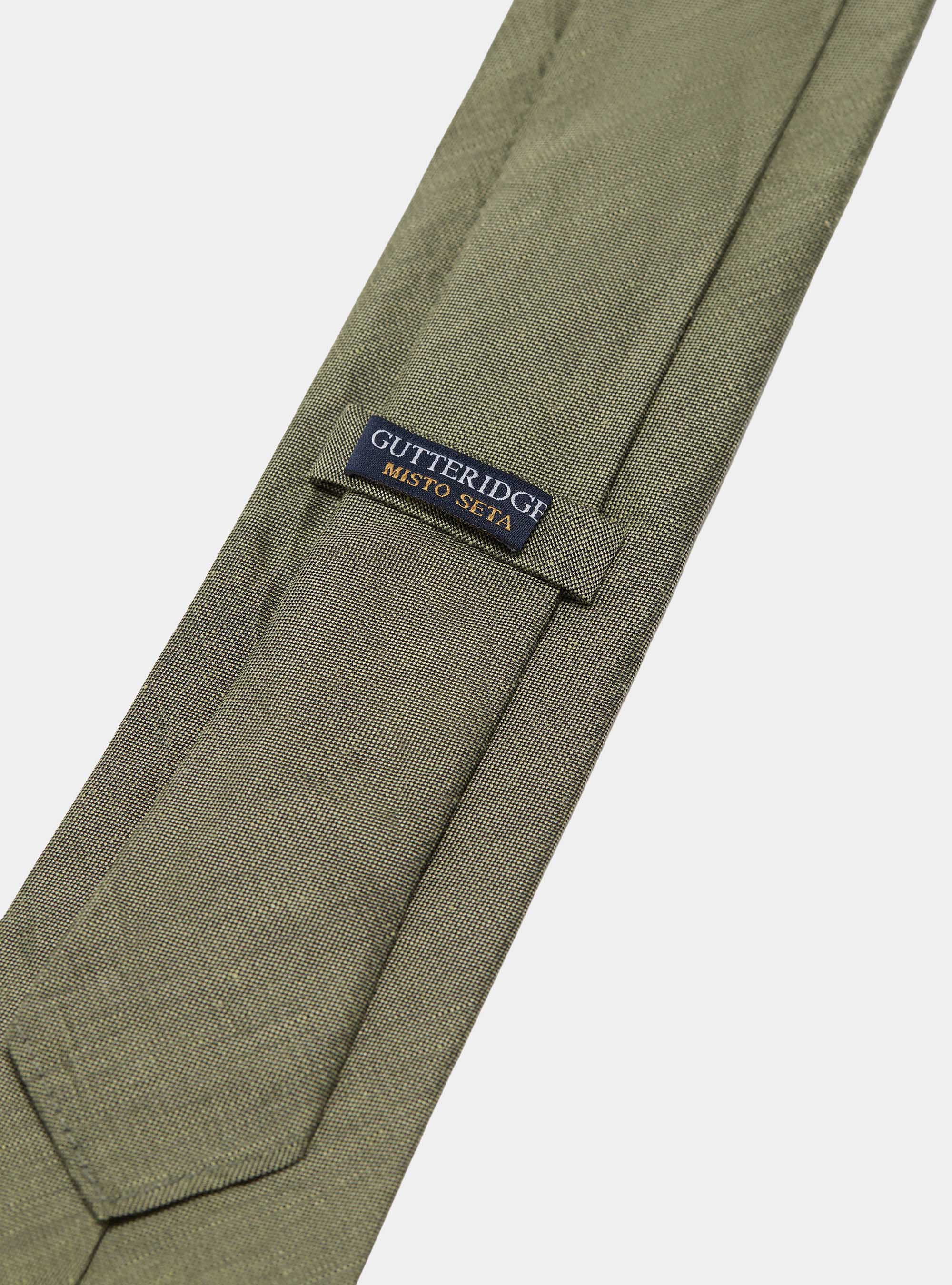 Silk and linen tie, SALVIA 0602C