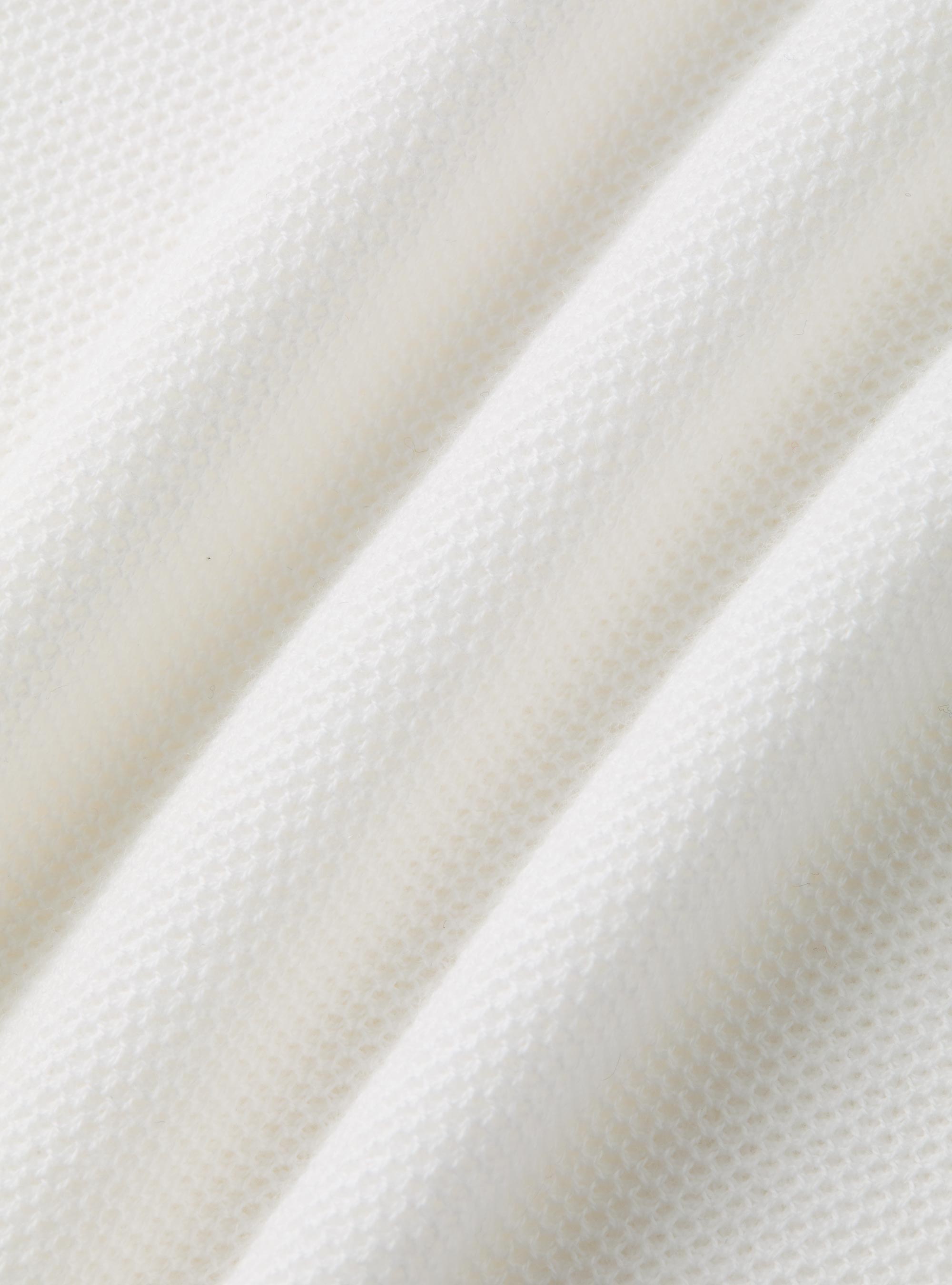 Cotton cashmere honeycomb turtleneck, WHITE