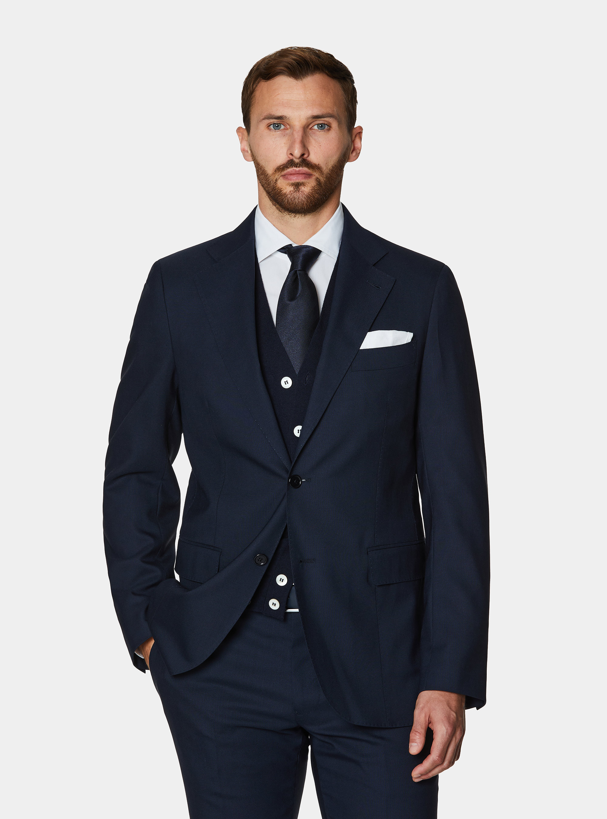 Vitale Barberis Canonico pure wool suit blazer, NAVY