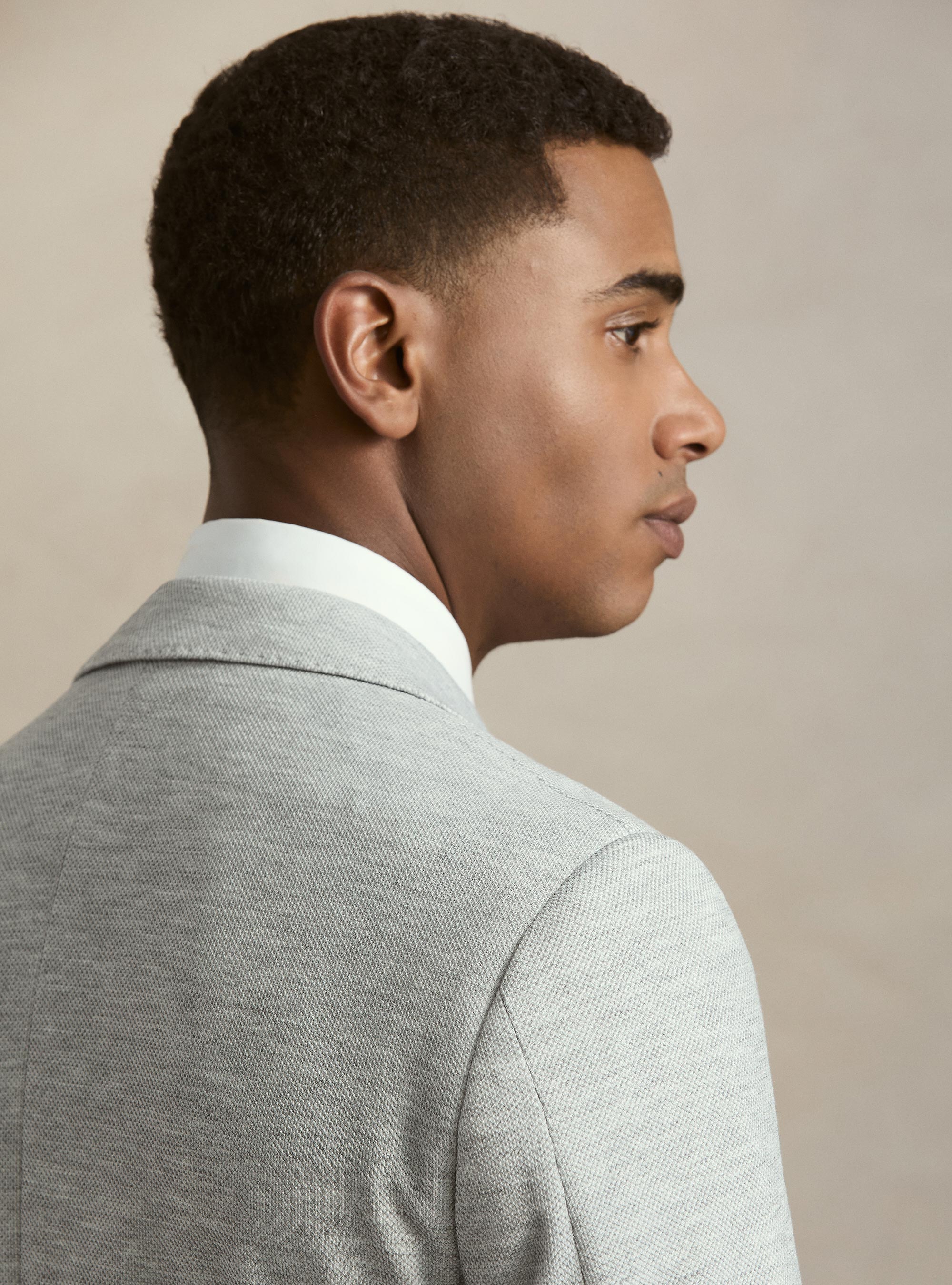 Single-breasted single jersey blazer, GRIGIO MELANGE 0151C