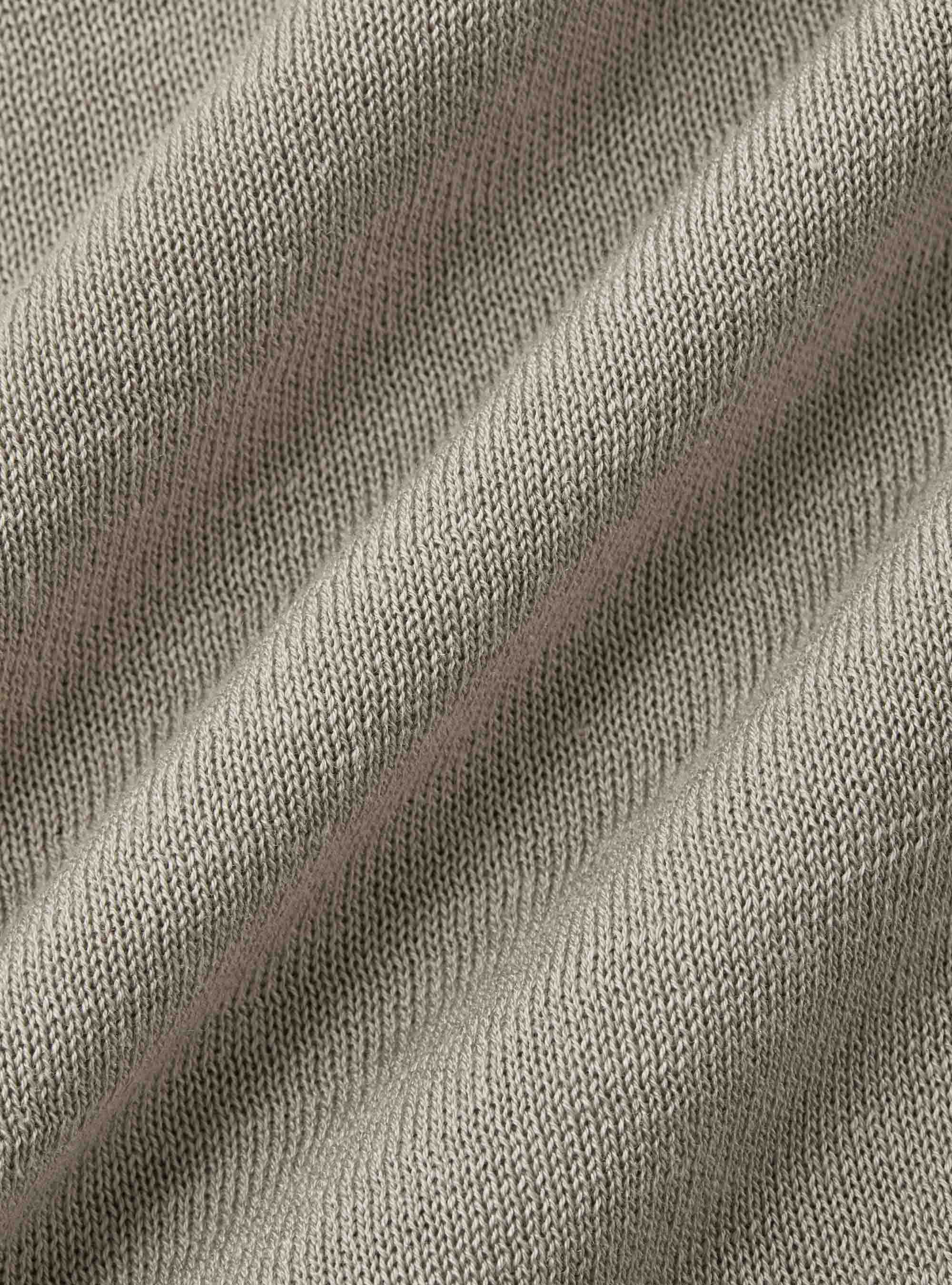 Maglia girocollo in cotone e seta, SABBIA