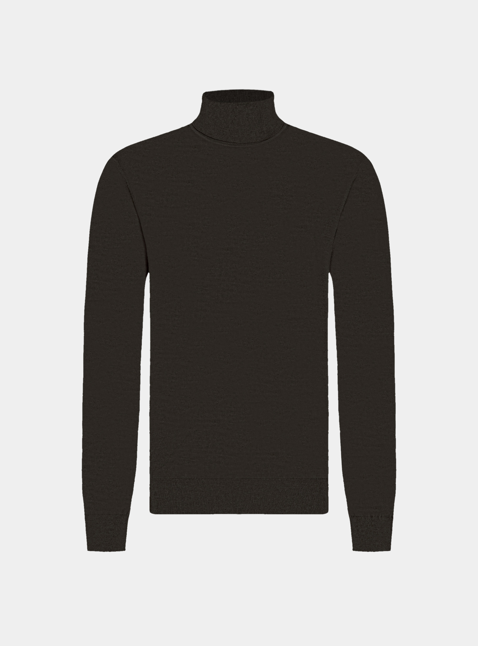 Turtleneck in pure extra-fine merino wool, BROWN