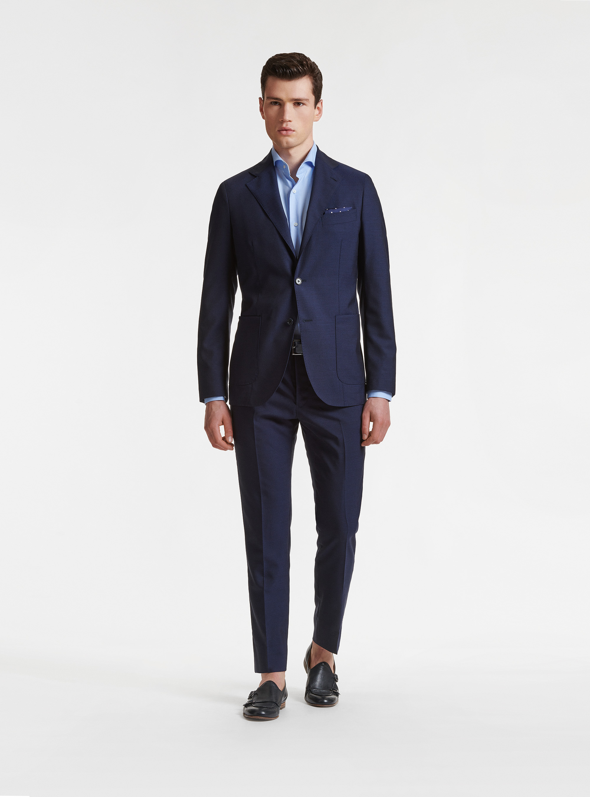 Giacca per abito drop 4 in pura lana Vitale Barberis Canonico, BLU NAVY