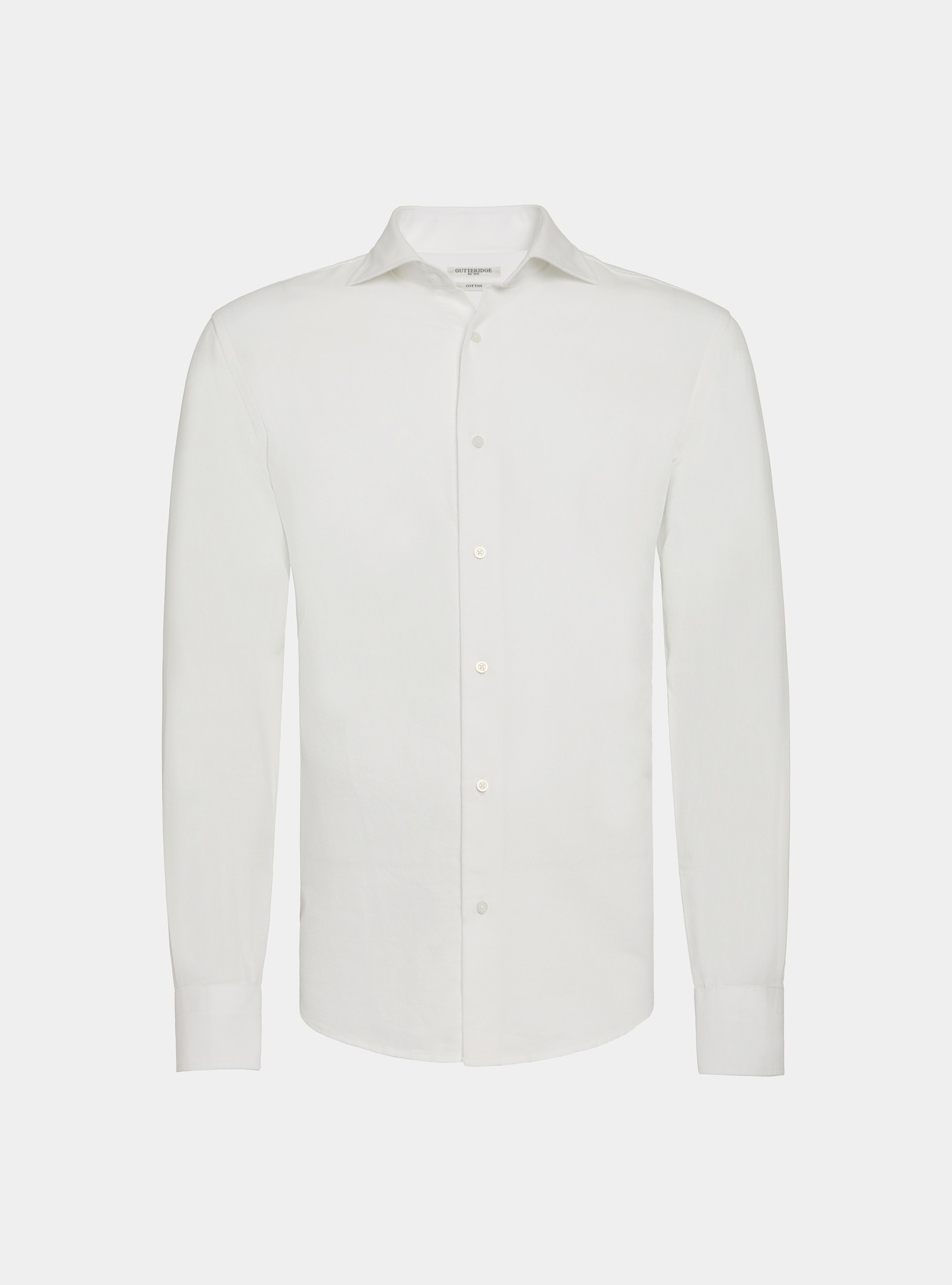 Camicia in cotone garzato, BIANCO