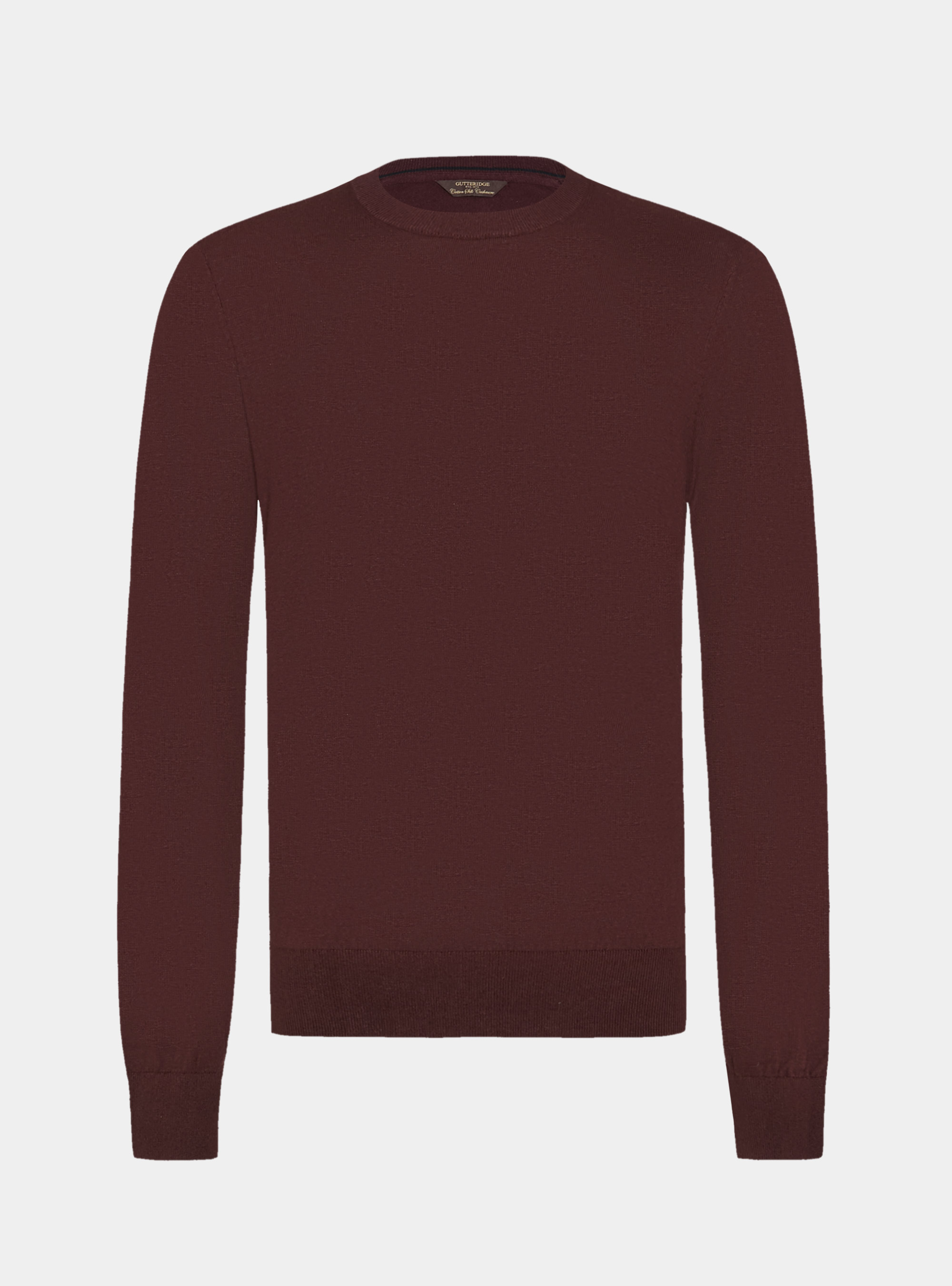 Cotton, silk and cashmere blend crewneck sweater, BORDEAUX