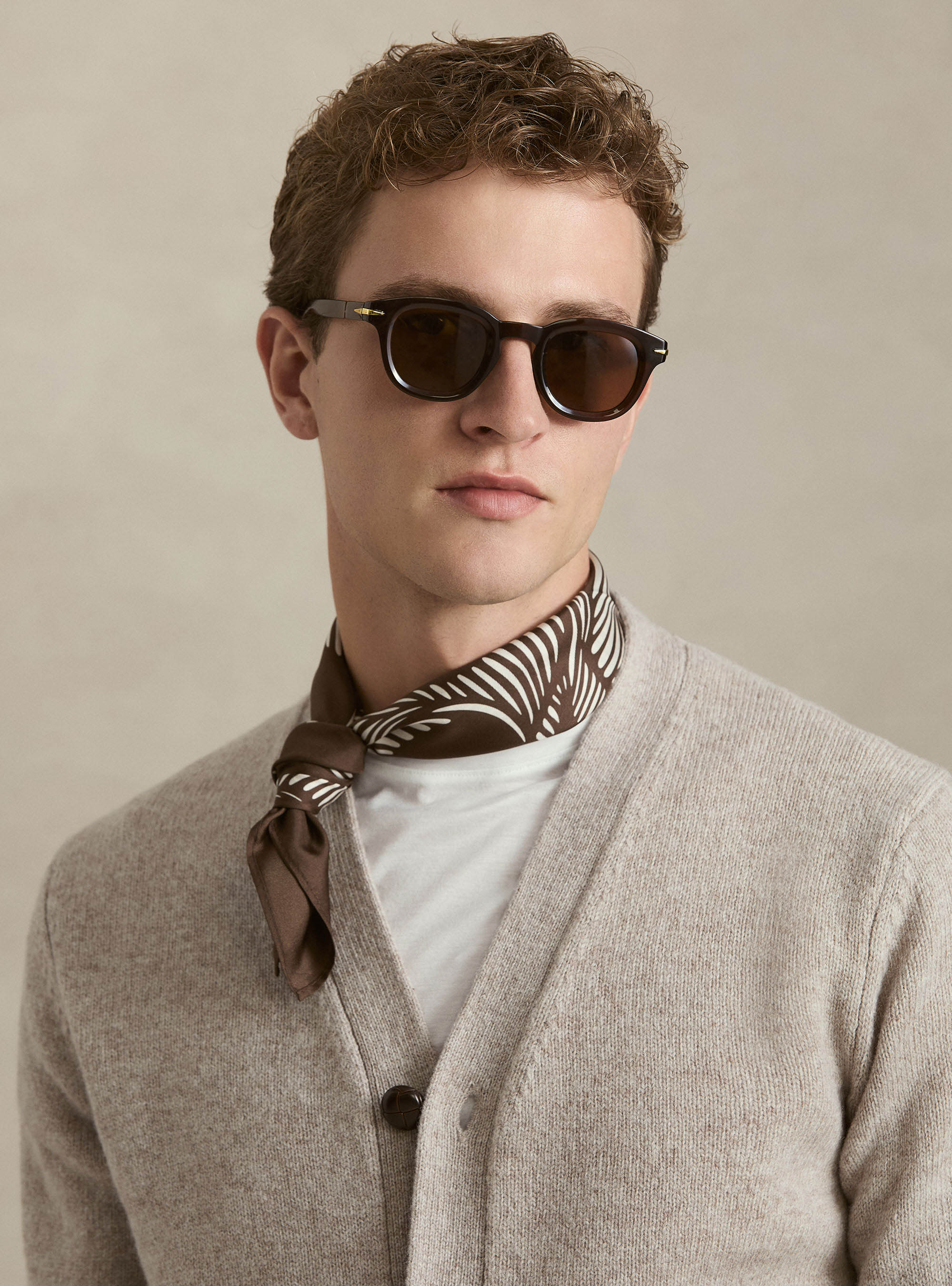 Shetland wool knitted cardigan, ECRU