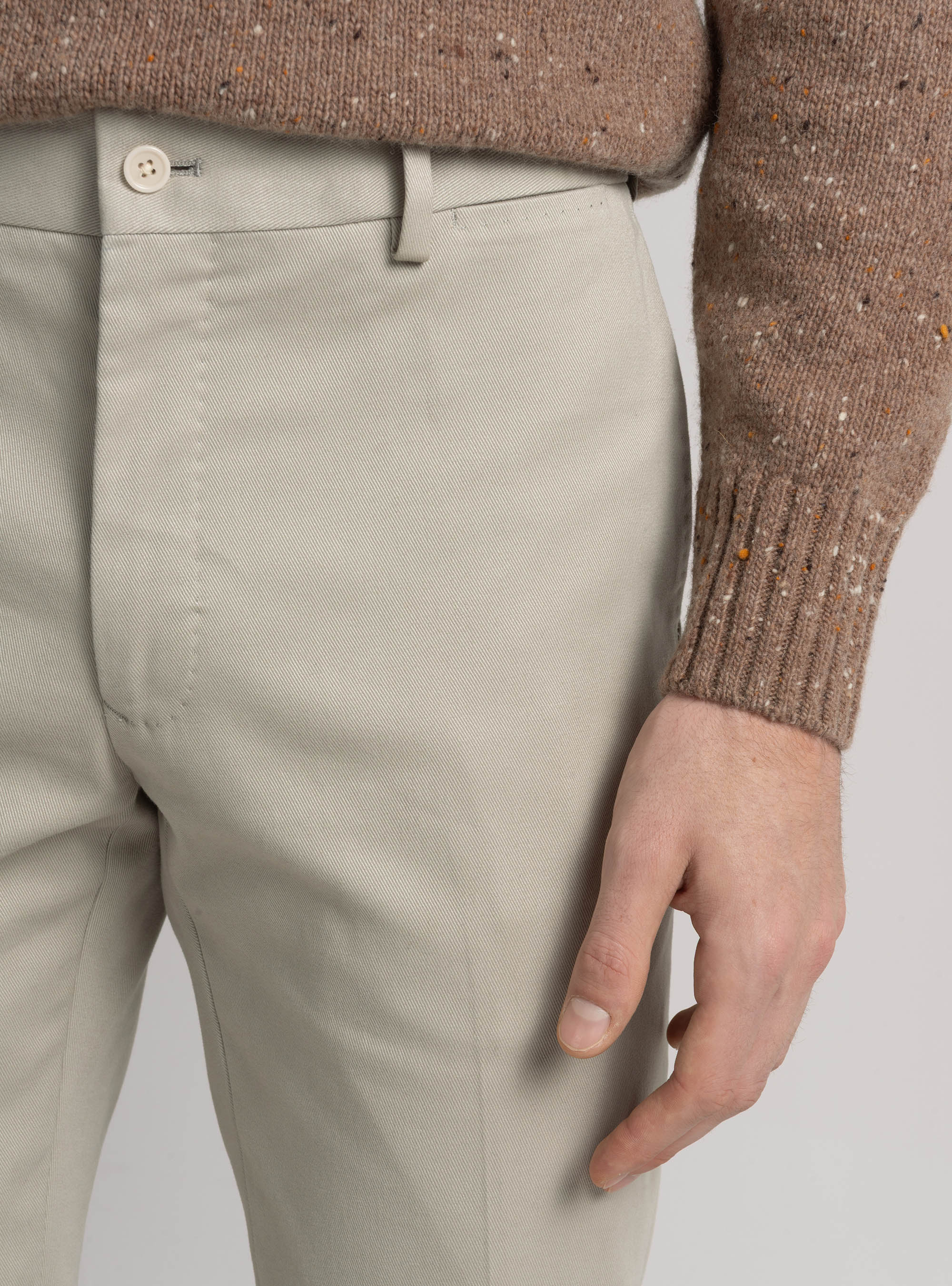 Frosted cotton trousers, ECRU