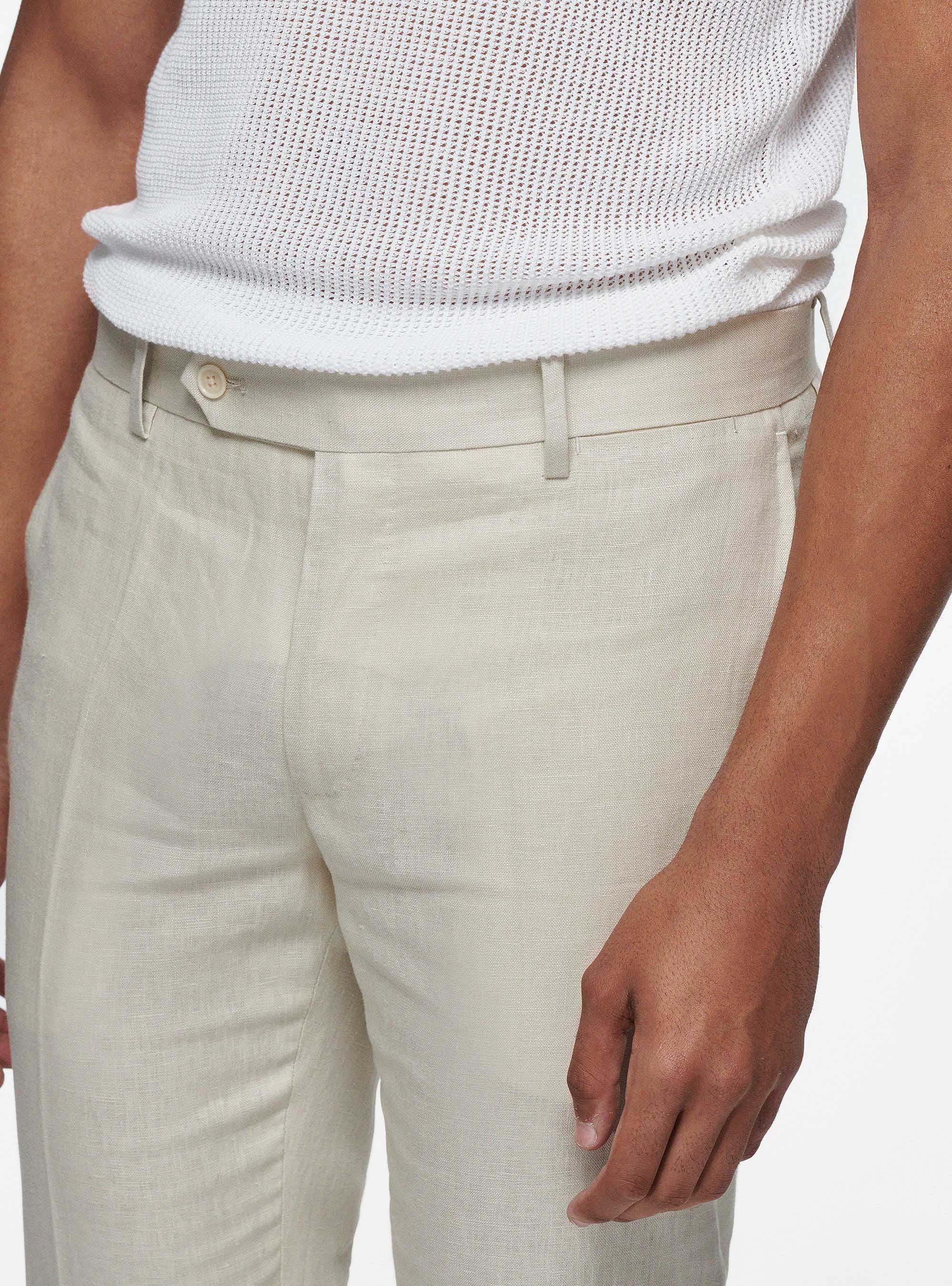 Pantaloni in puro lino, ECRU