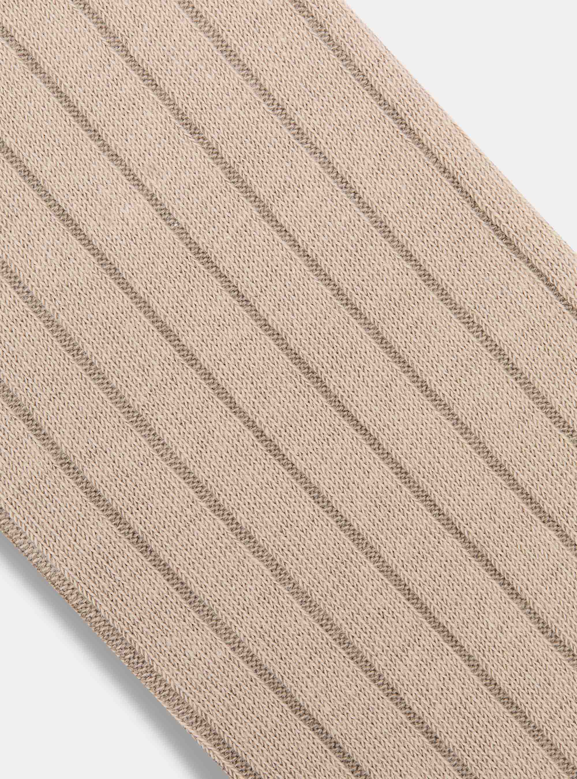 Ribbed embroidered socks, SAND