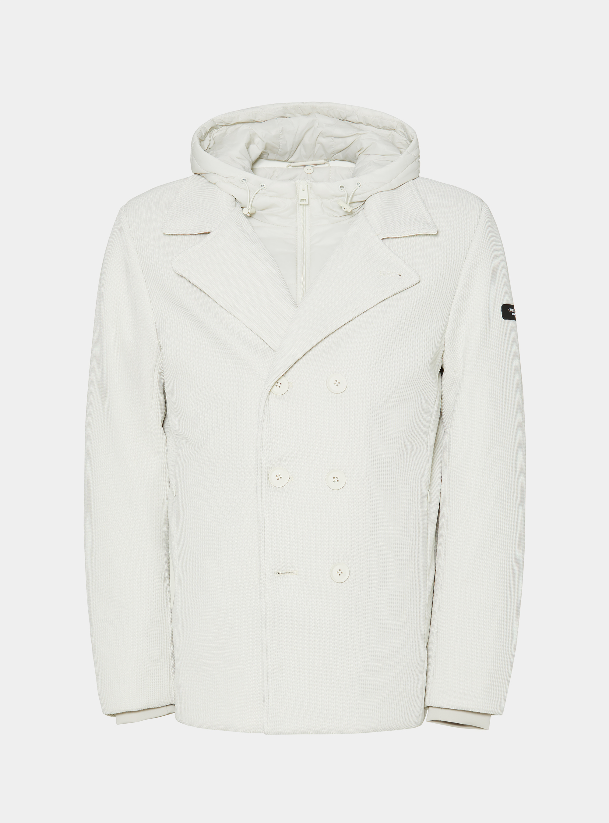 Blouson technique avec bavette et capuche r&eacute;versible, 0055C OFF WHITE