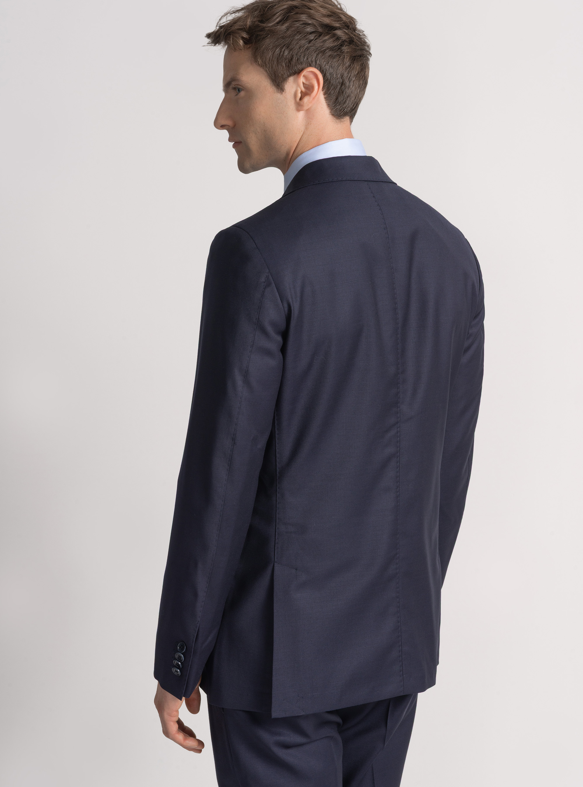 Suit blazer in pure superfine 120's wool, NAVY BLUE