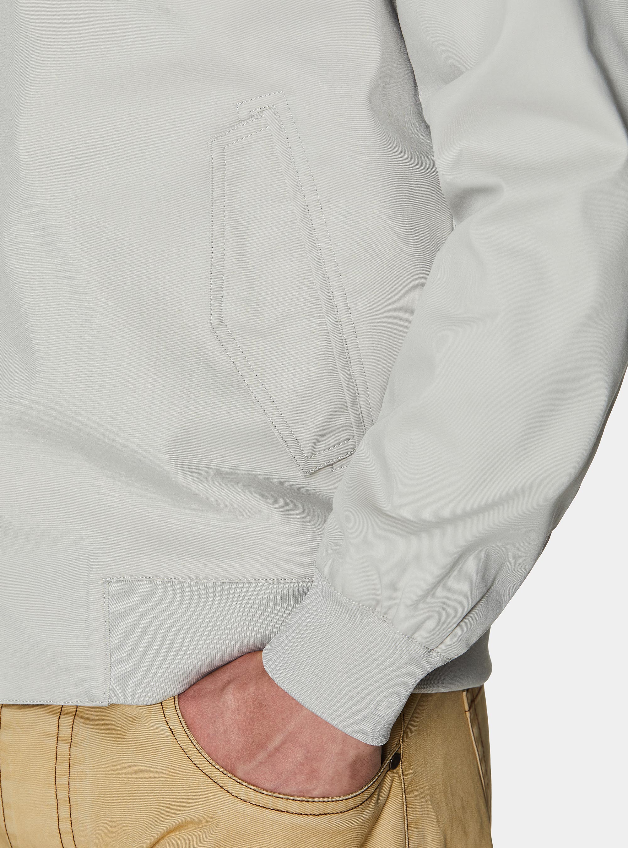 Cotton blend bomber jacket, ECRU