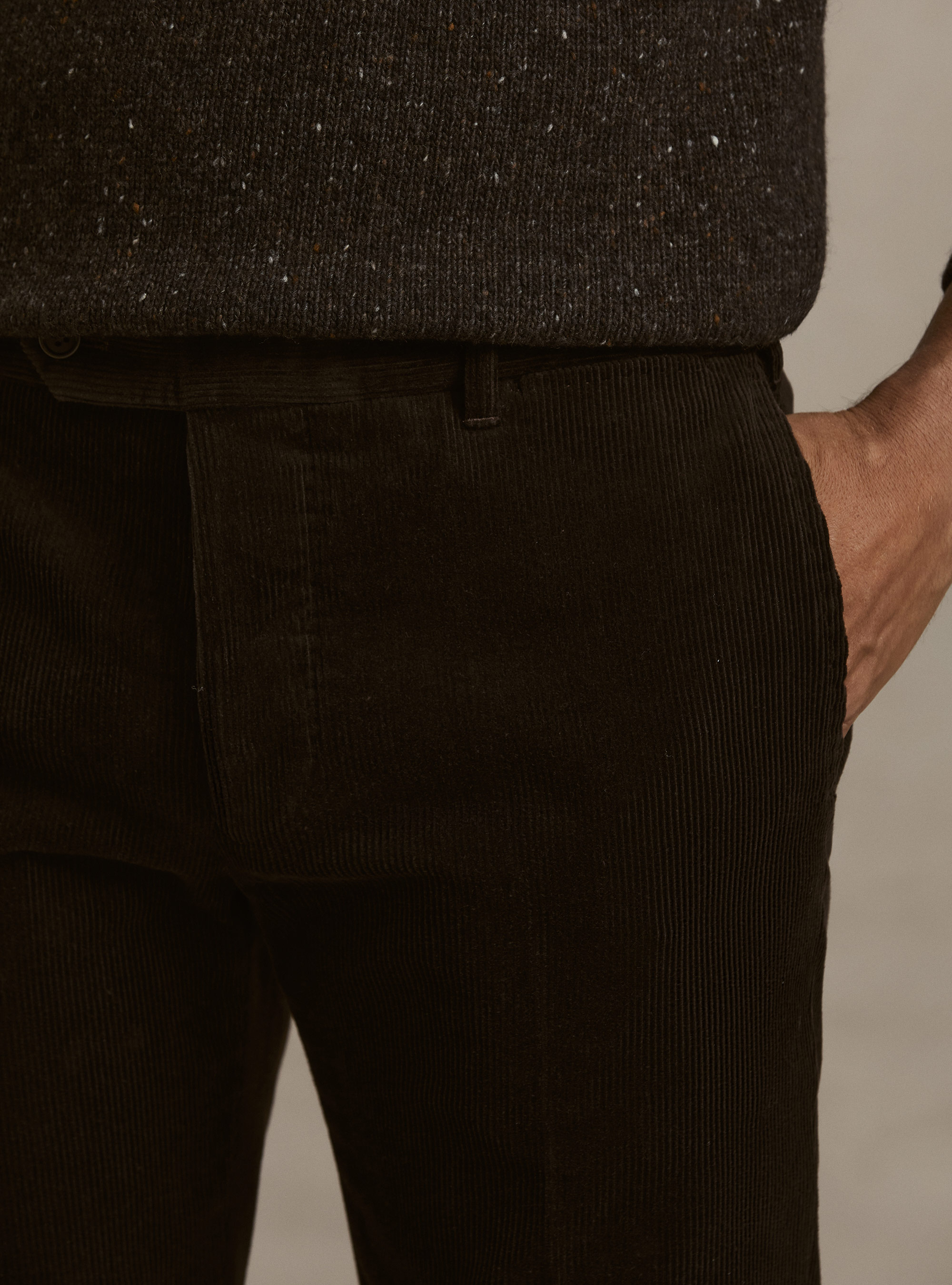Pantaloni in velluto, MARRONE