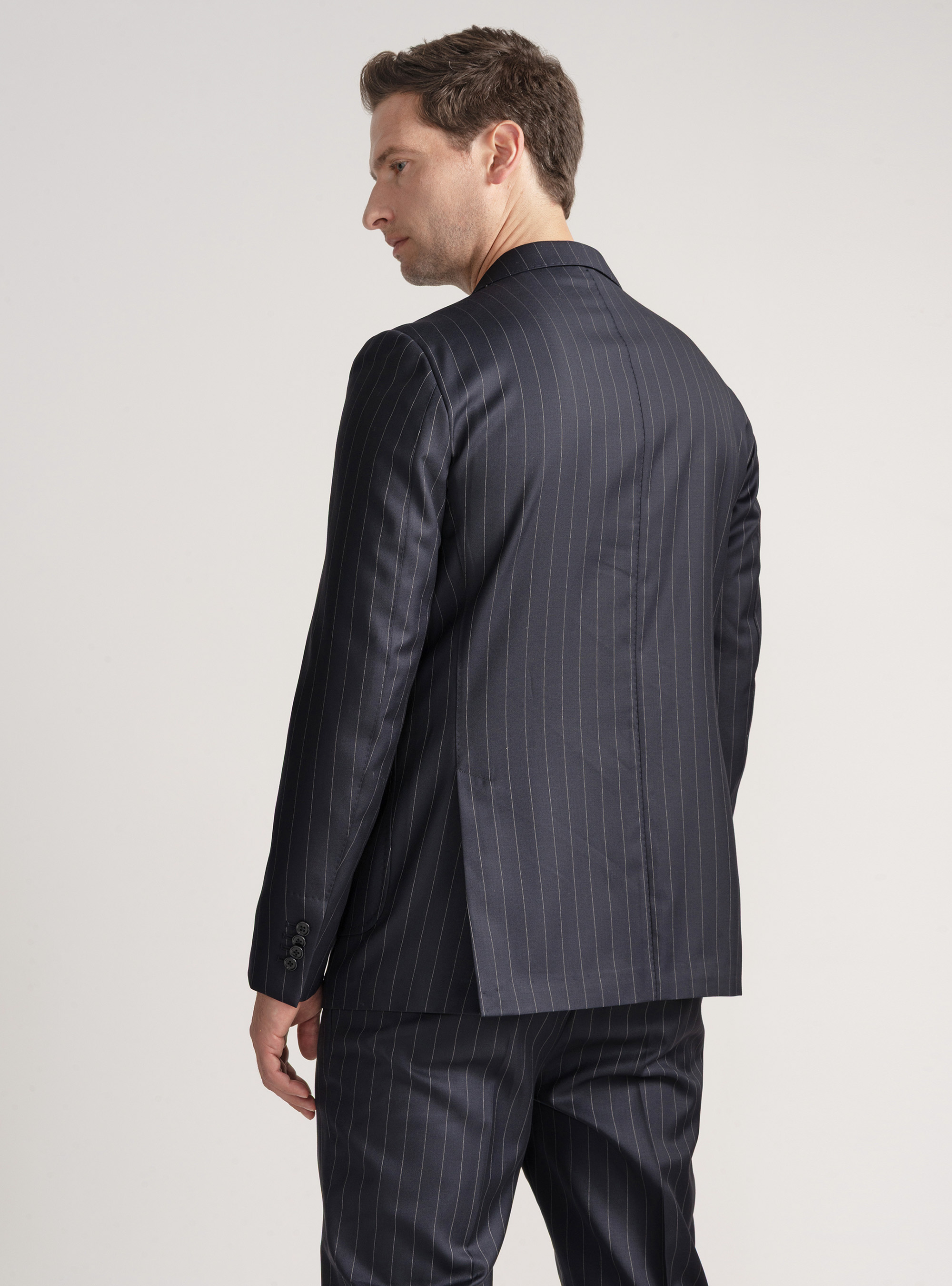 Giacca per abito gessato in pura lana Vitale Barberis Canonico, BLU NAVY