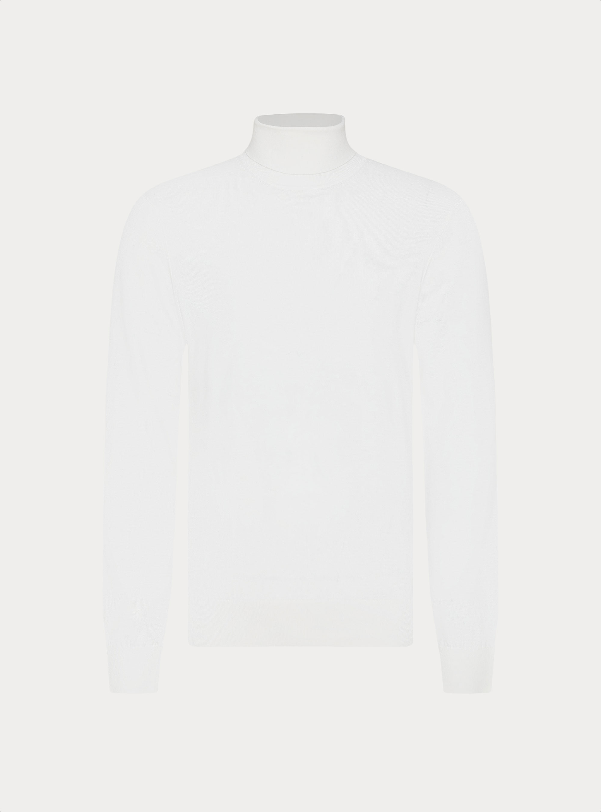 Rollkragenpullover aus Baumwolle und Kaschmir, BIANCO 0099C