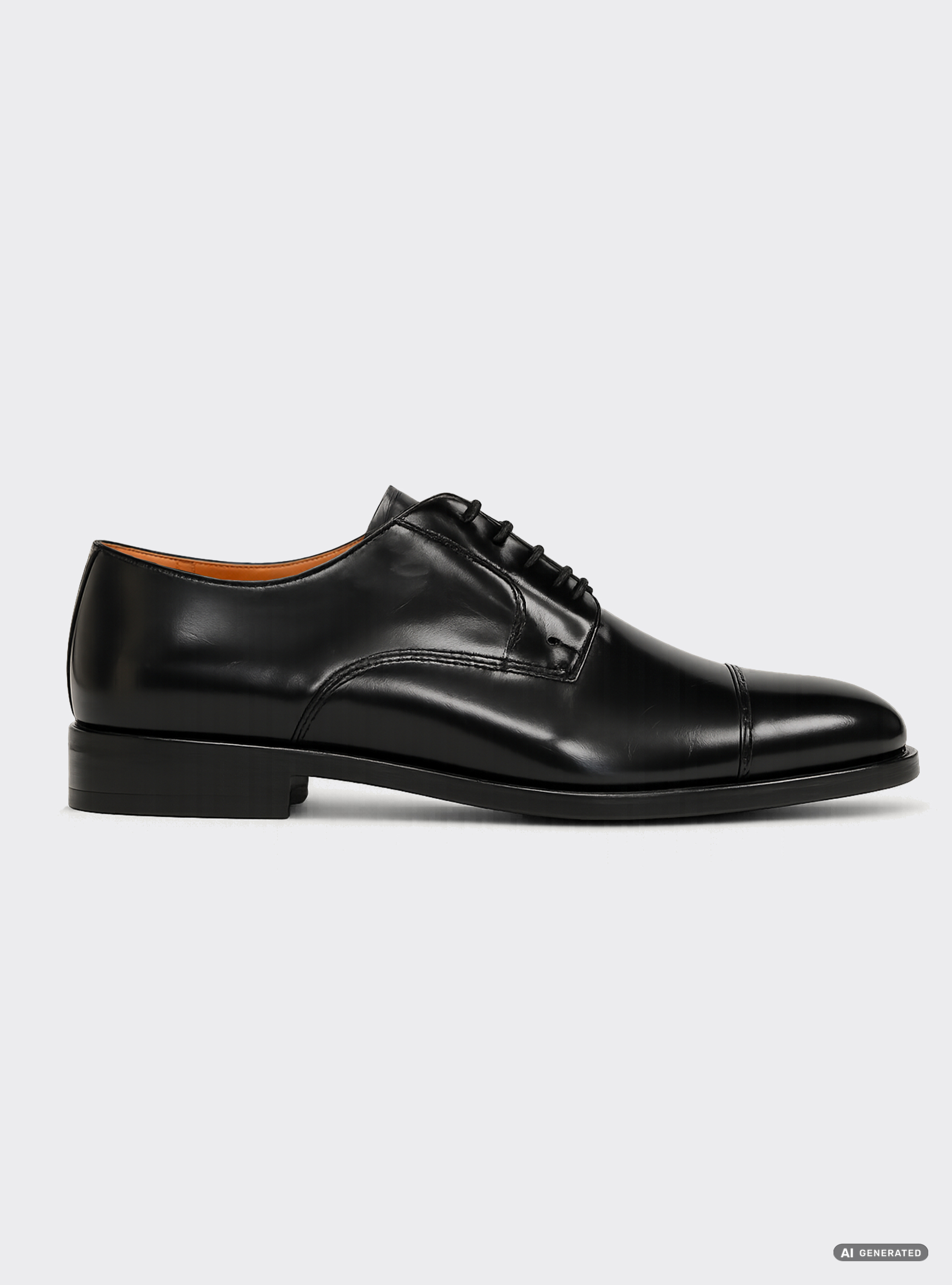 Zapatos Derby de punta recta en piel abrasivada, NEGRO