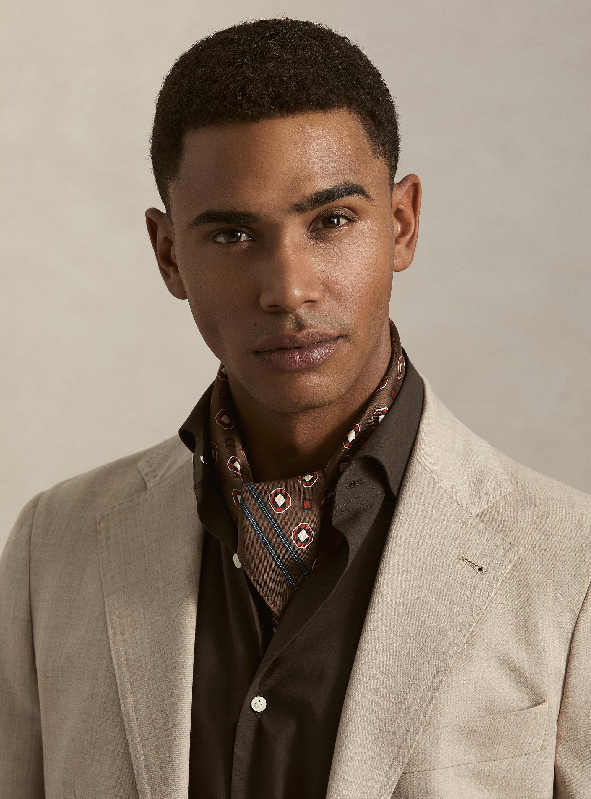 Wool flannel suit blazer, SAND