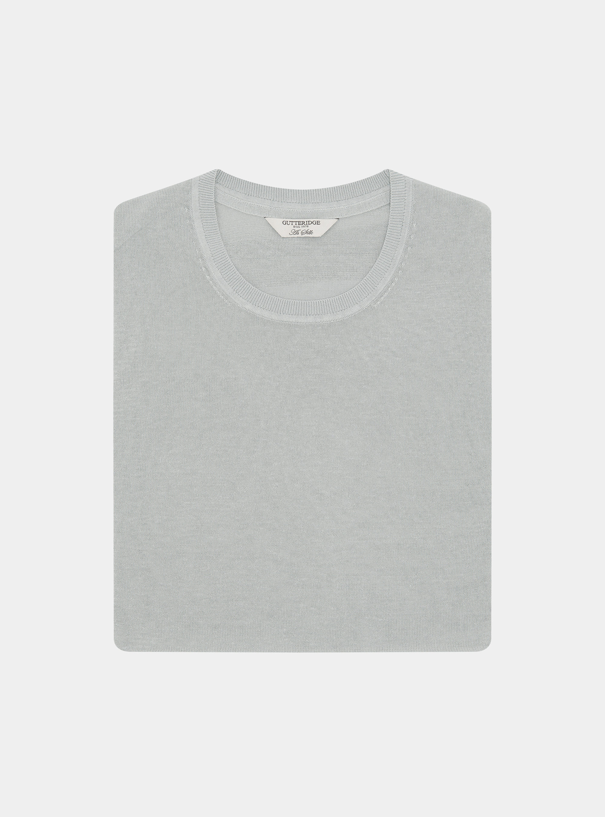 Maglia girocollo in cotone e seta, PERLA 0178C