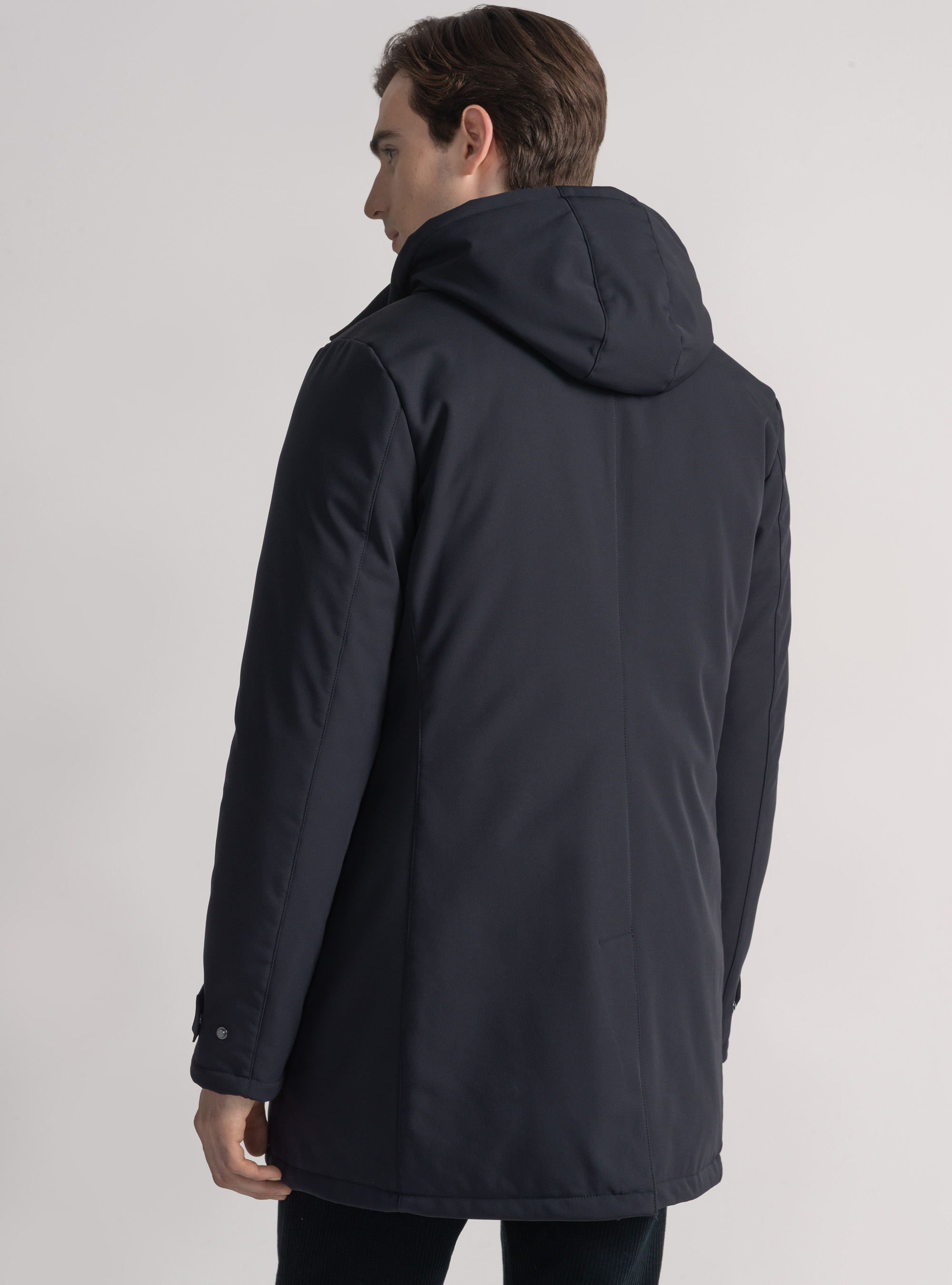 Technischer Parka mit Kapuze, NAVY 0218C