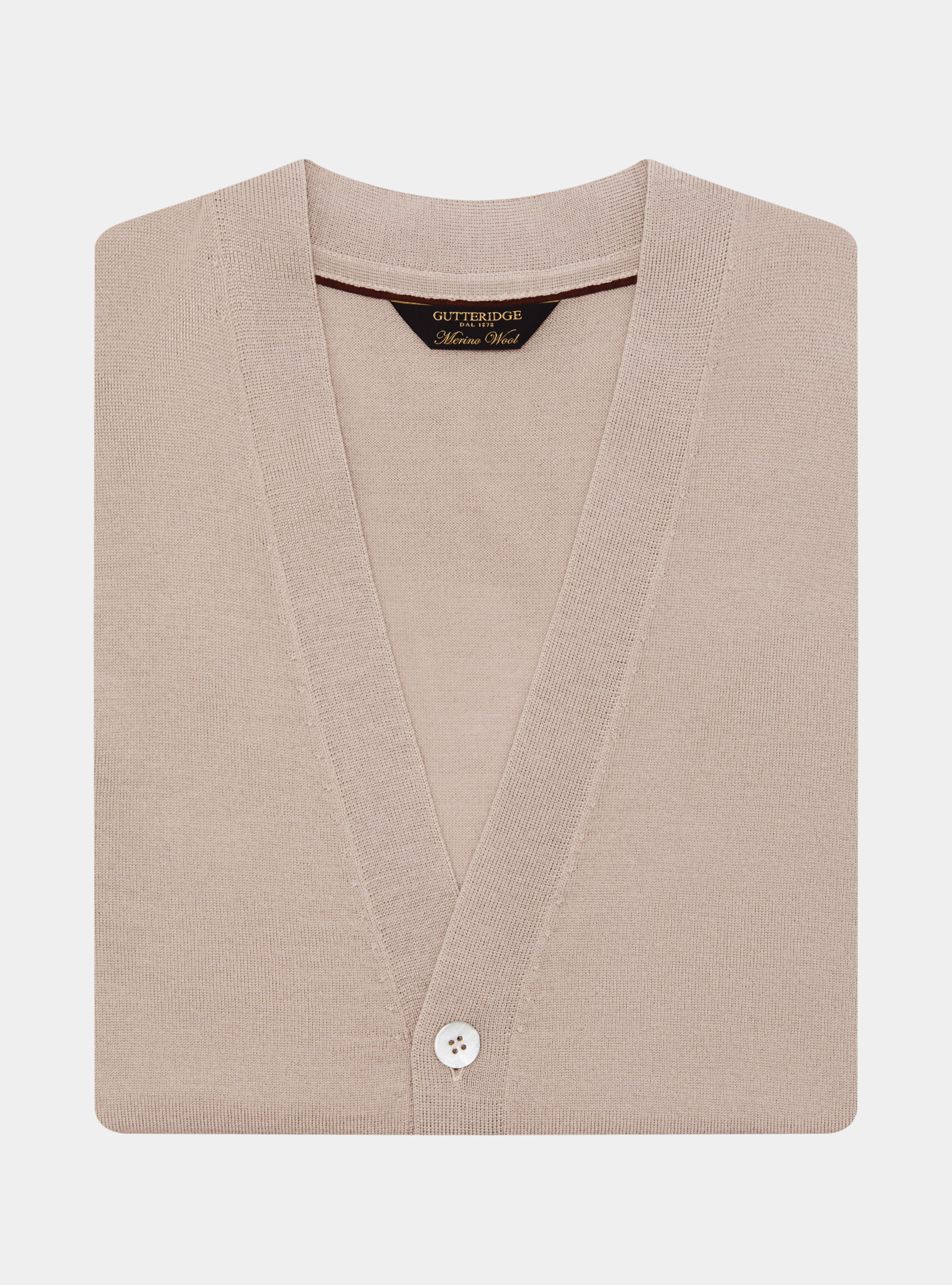 Knitted gilet with buttons in extra-fine merino wool, SAND
