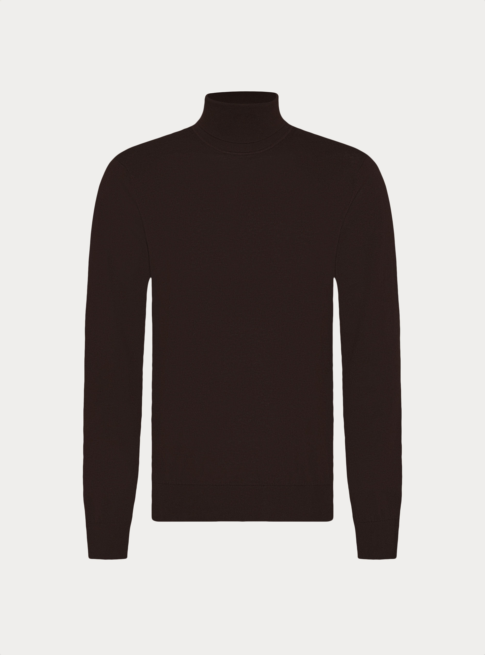 Dolcevita in cotone e cashmere, MARRONE