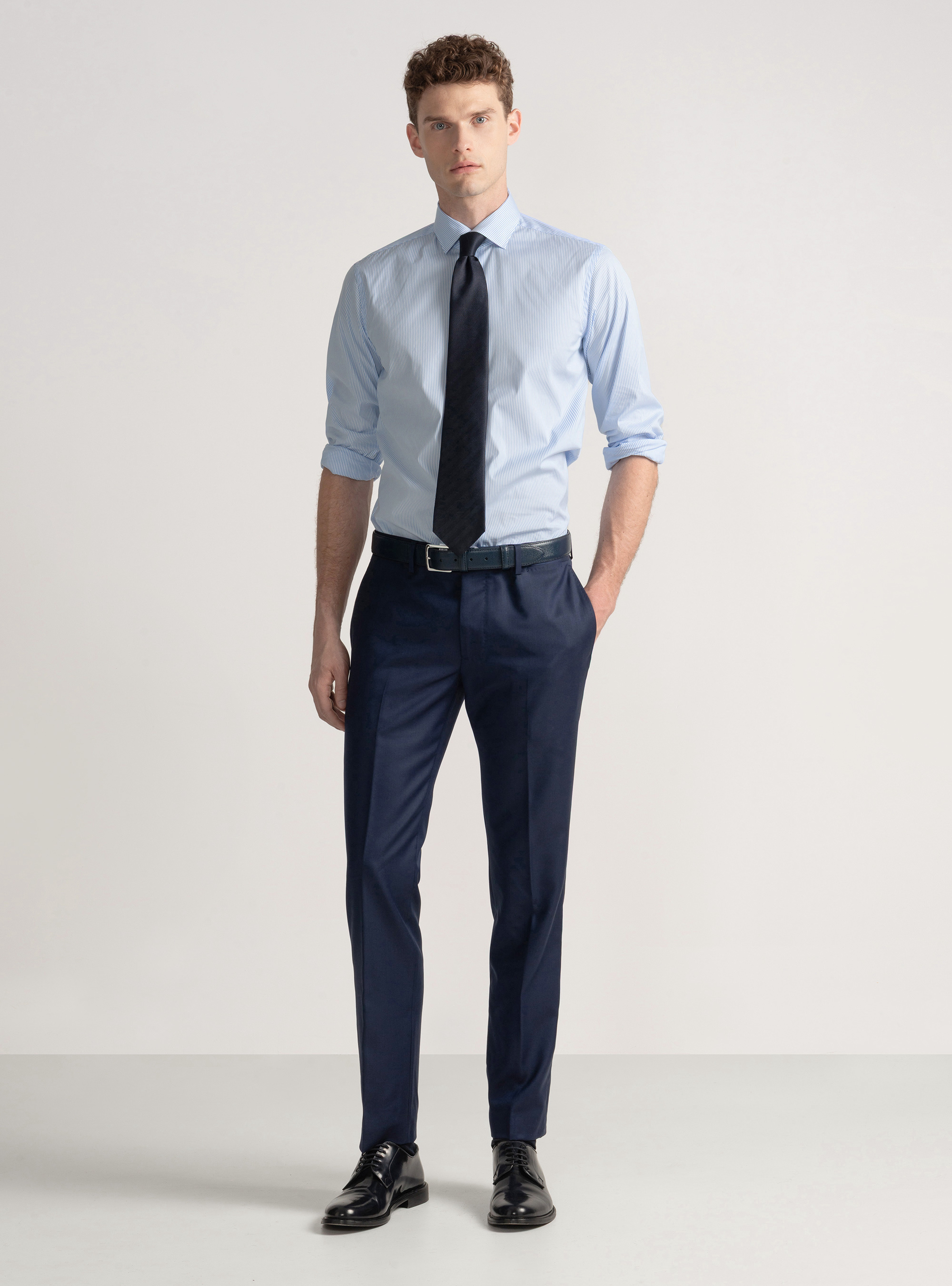 Pantaloni per abito in pura lana Vitale Barberis Canonico, BASALTO