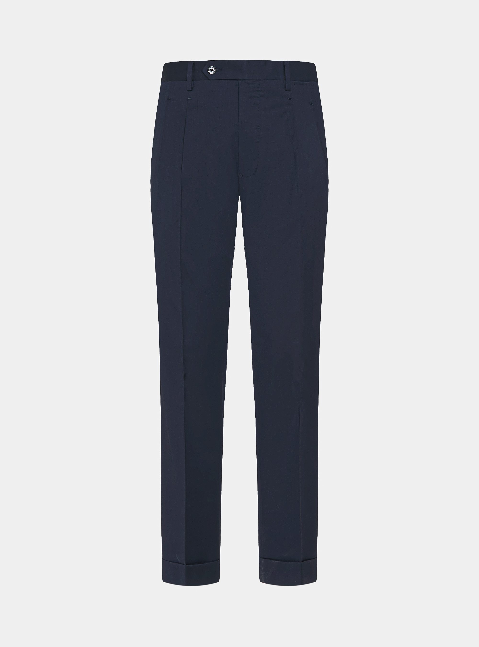 Trousers with pleats for double-breasted suit in superfine 110's Reda wool, NAVY BLUE
