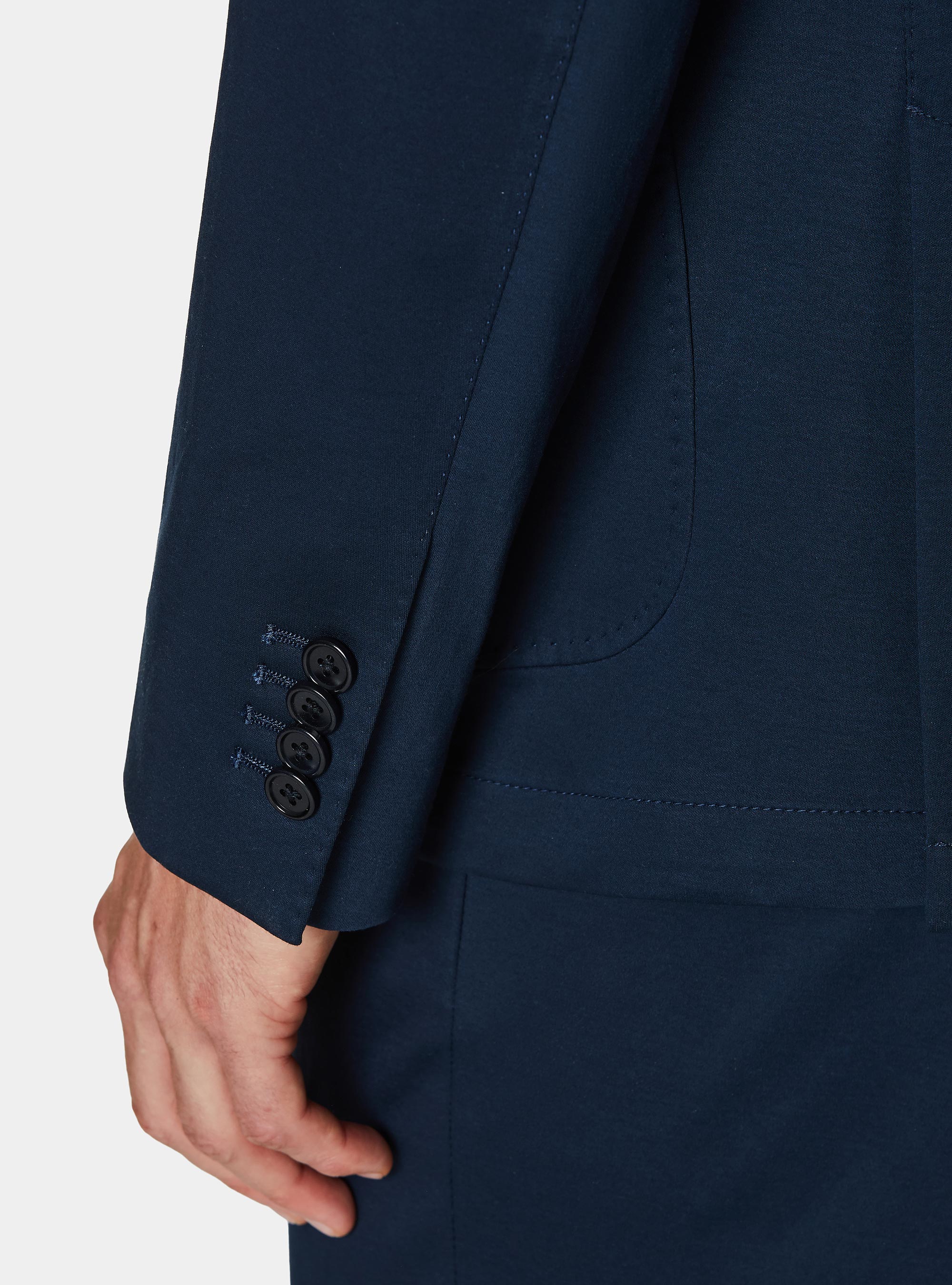 Jacke aus technischem Baumwolljersey, NAVY 0218C
