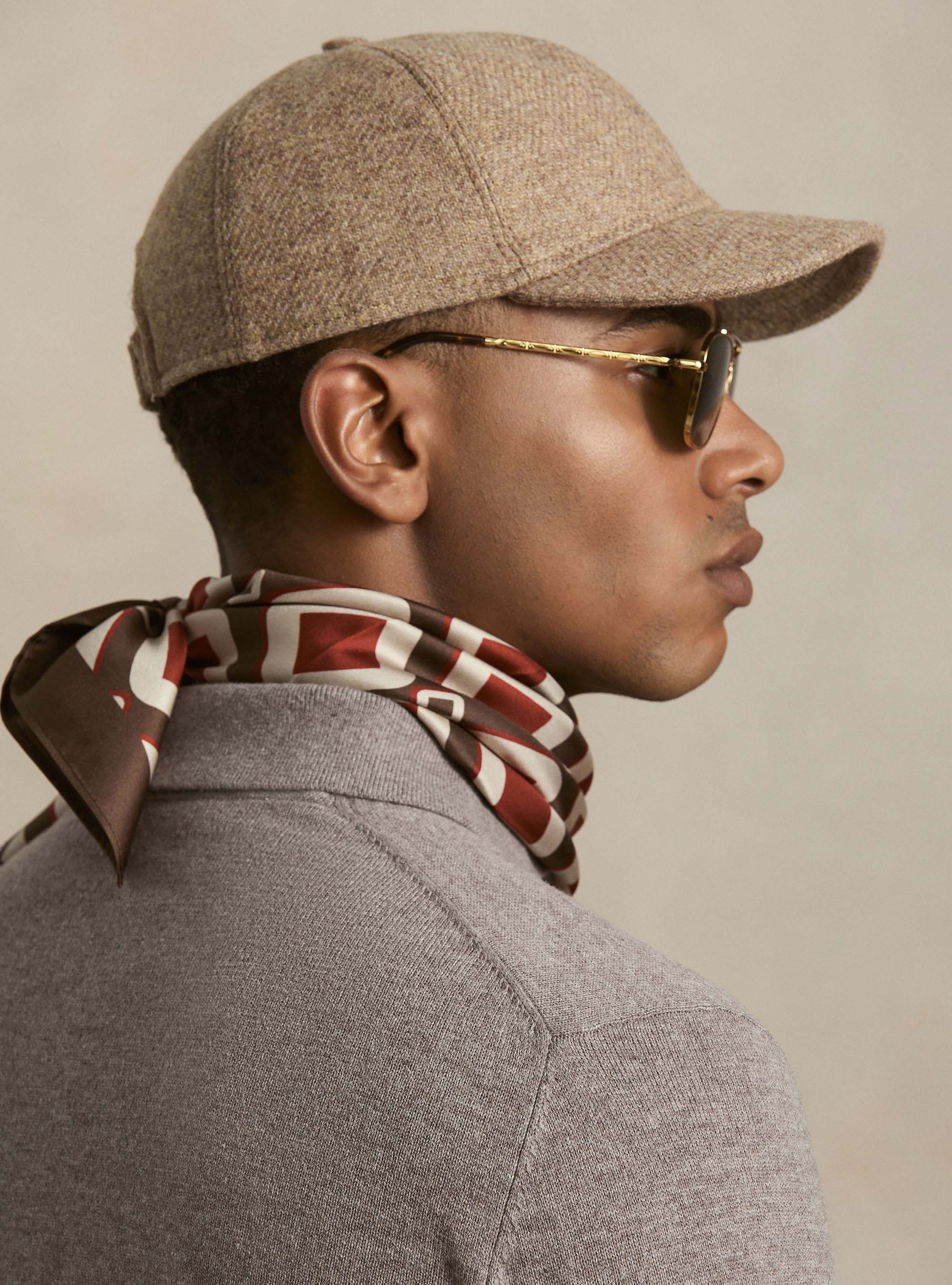 Wool and cashmere knitted polo, TORTORA 0542C