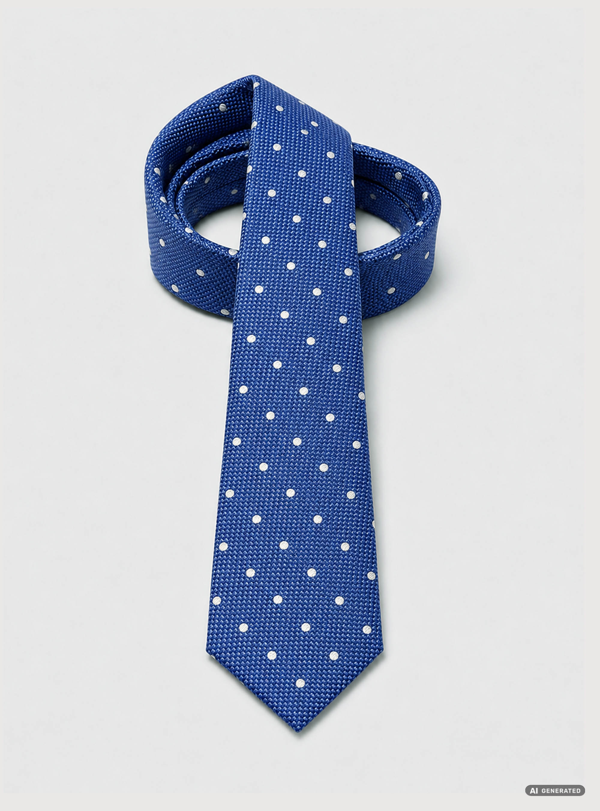 Cravatta in seta jacquard a pois, BLU