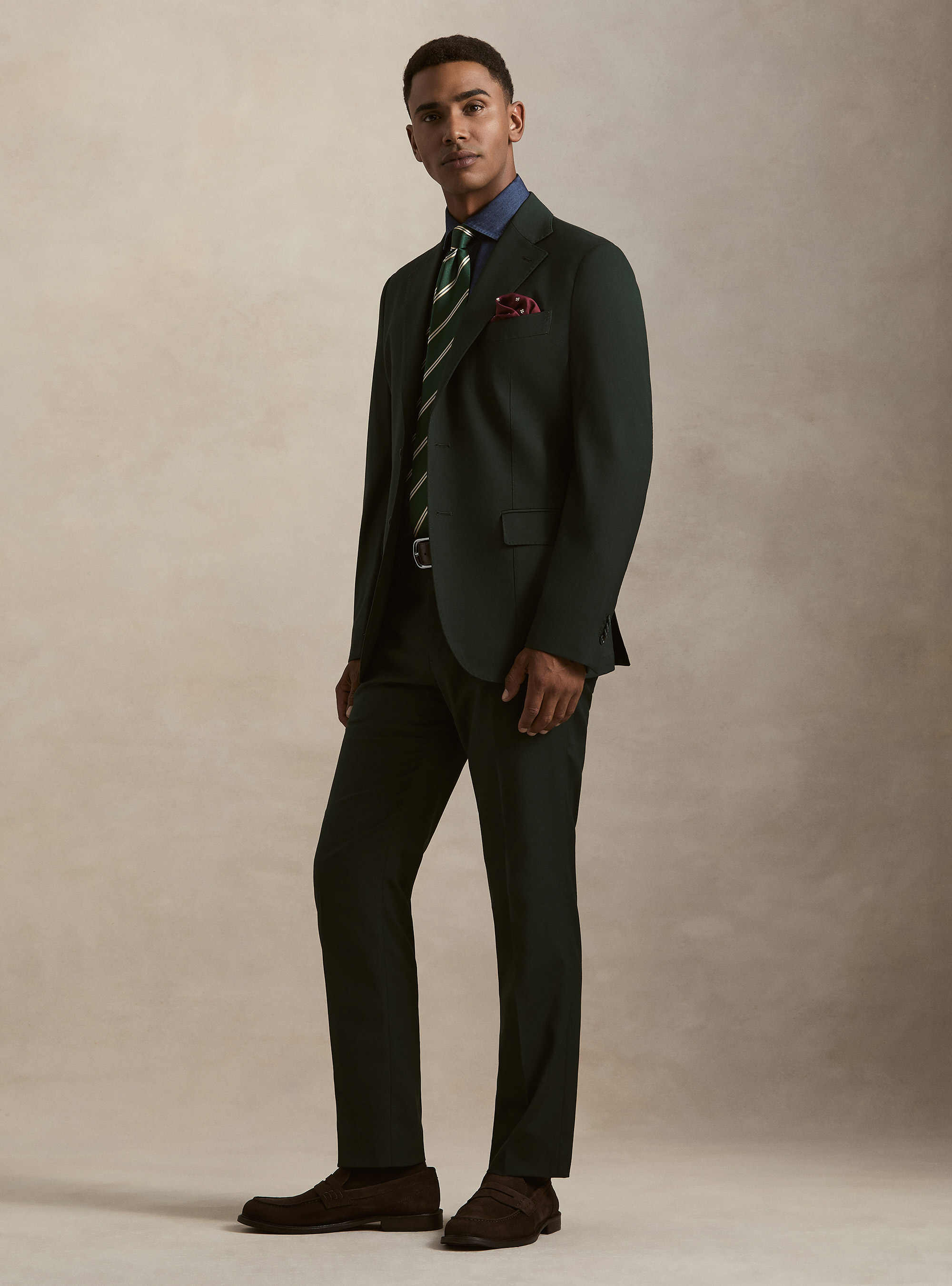 Slim fit classic suit trousers, GREEN